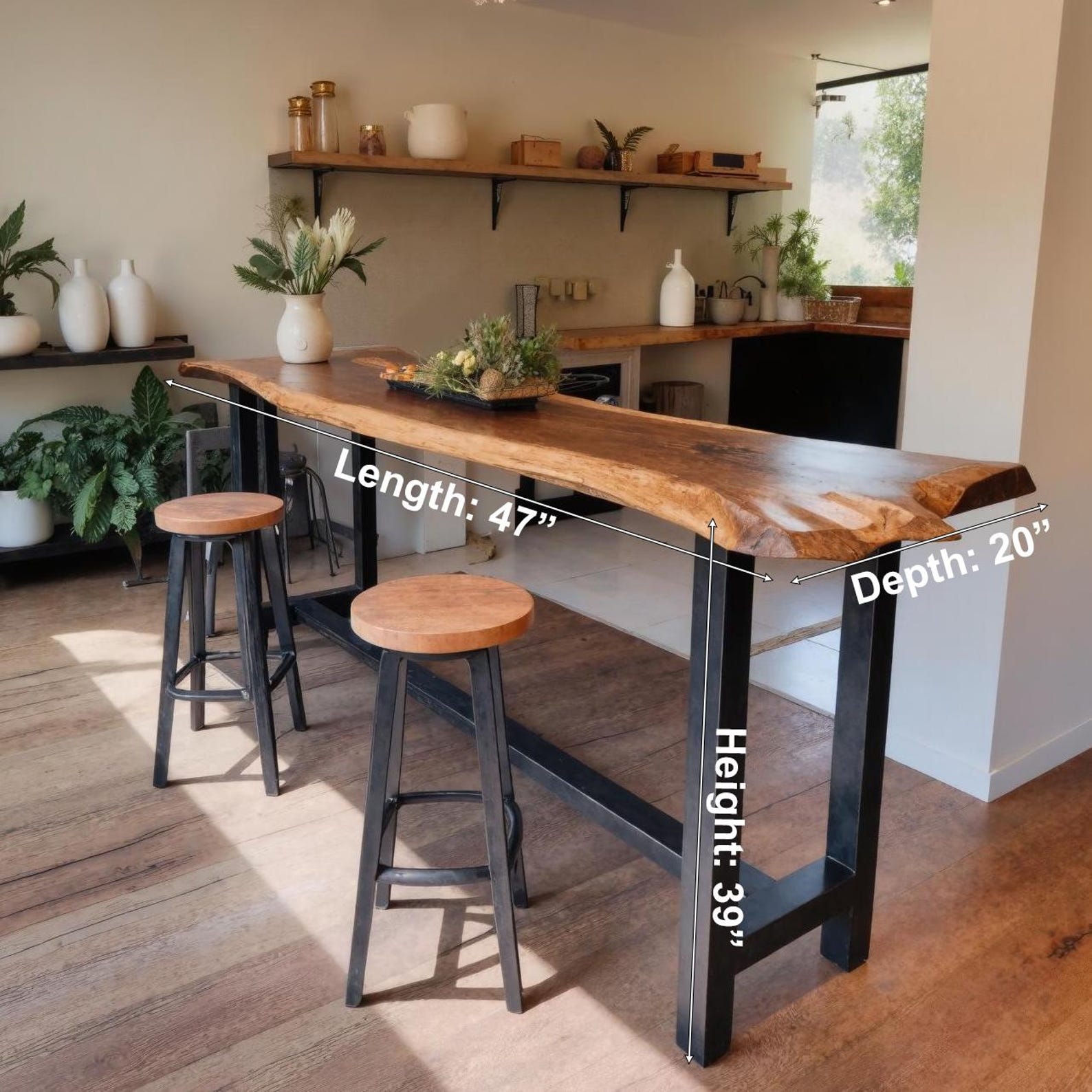 Modern Handmade Live Edge Bar Table For Kitchen Counter, Bar Counter And Dining Nook SITHBTA001