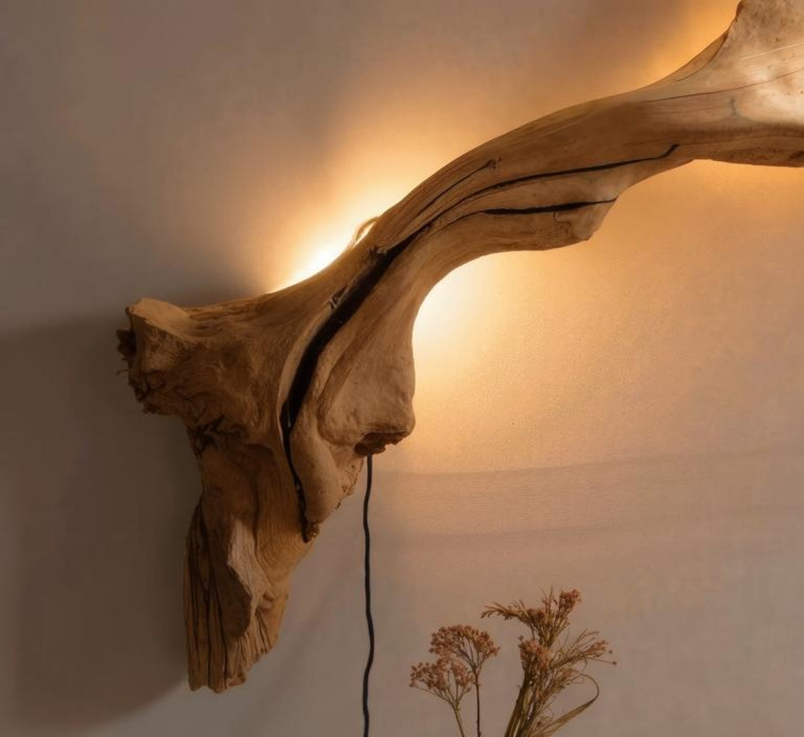 Rustic Driftwood Wall Sconce For Living Room Bedroom And Hallway SITHLAM002