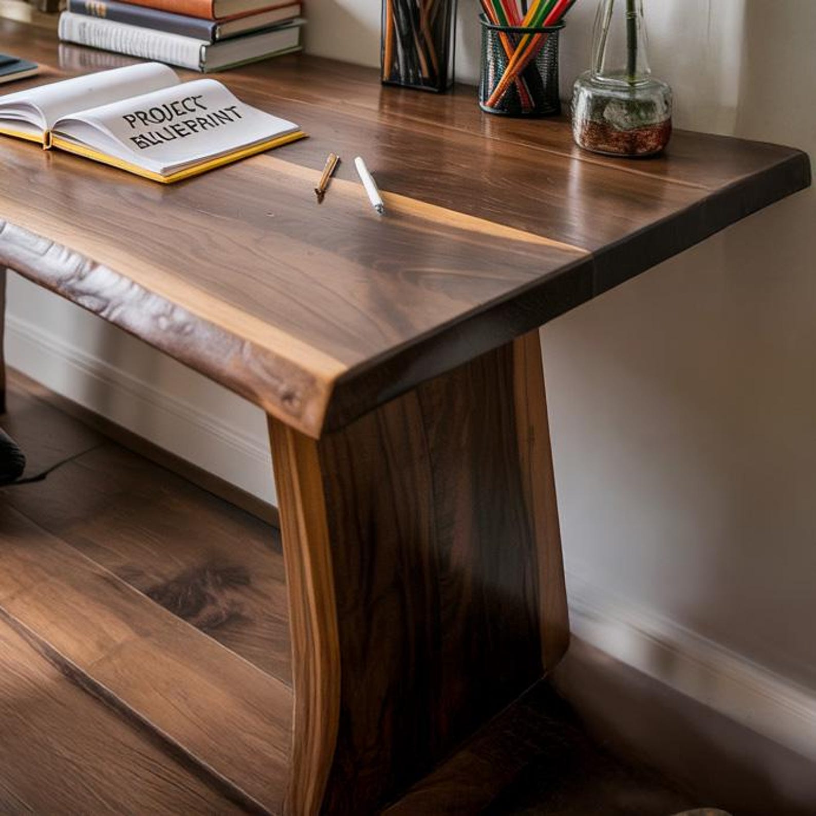 Rustic Live Edge Writing Desk For Cozy Office Or Reading Corner SITHDE016