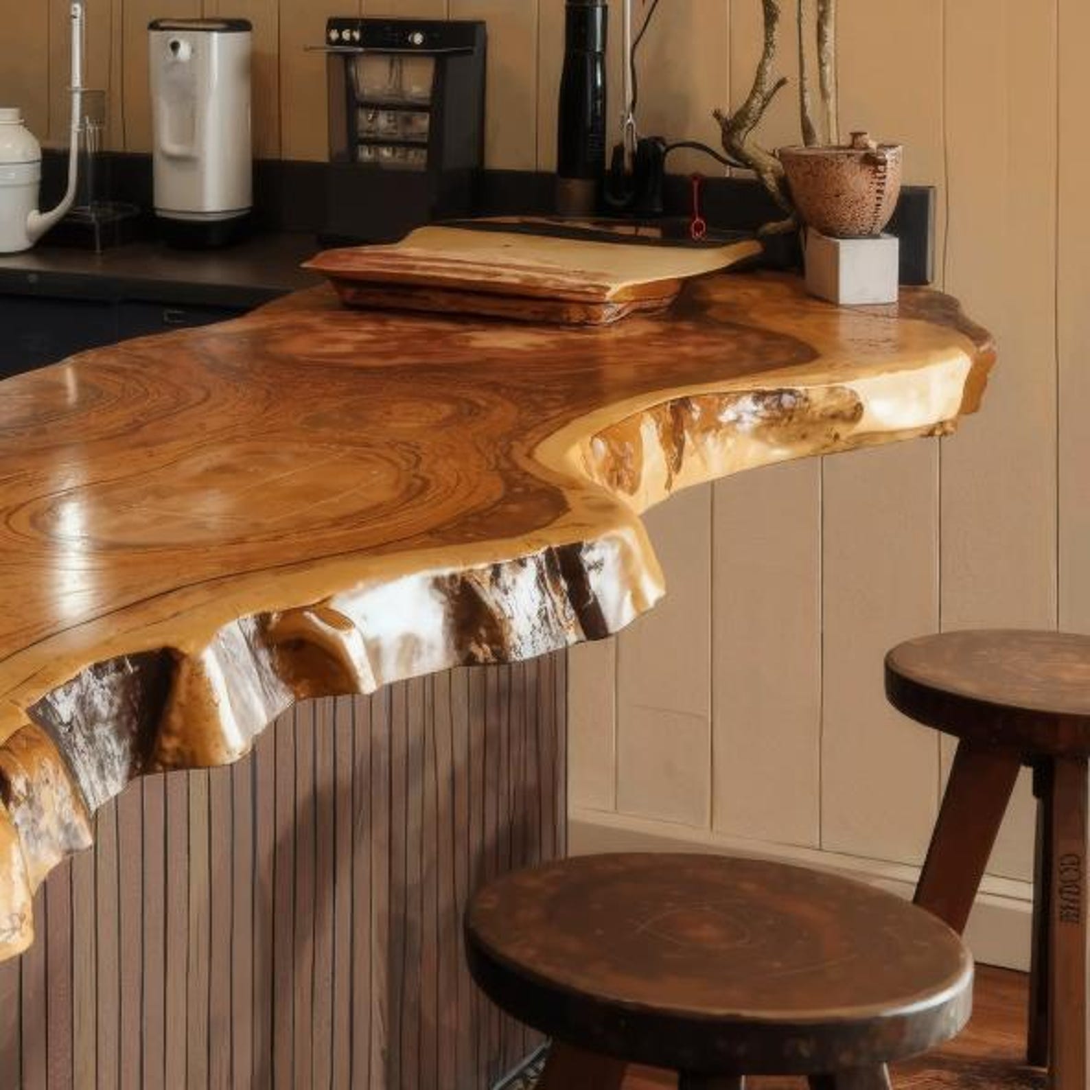 Rustic Live Edge Kitchen Island Countertop For Home Cooking And Social Dining SITHDN001