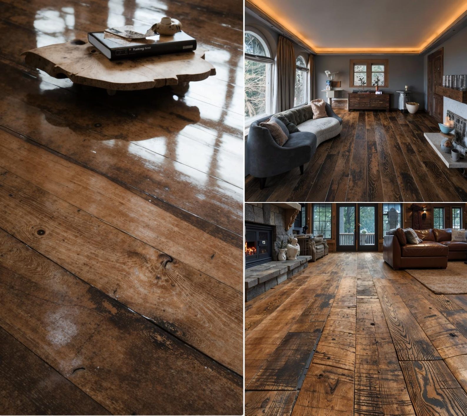 Rustic Driftwood Flooring For Living Room, Cabin, Entryway, And Boutique Interiors SITHFRG001