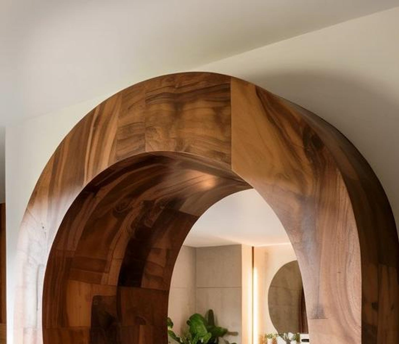 Modern Sculptural Wooden Archway Room Divider SITHACH002