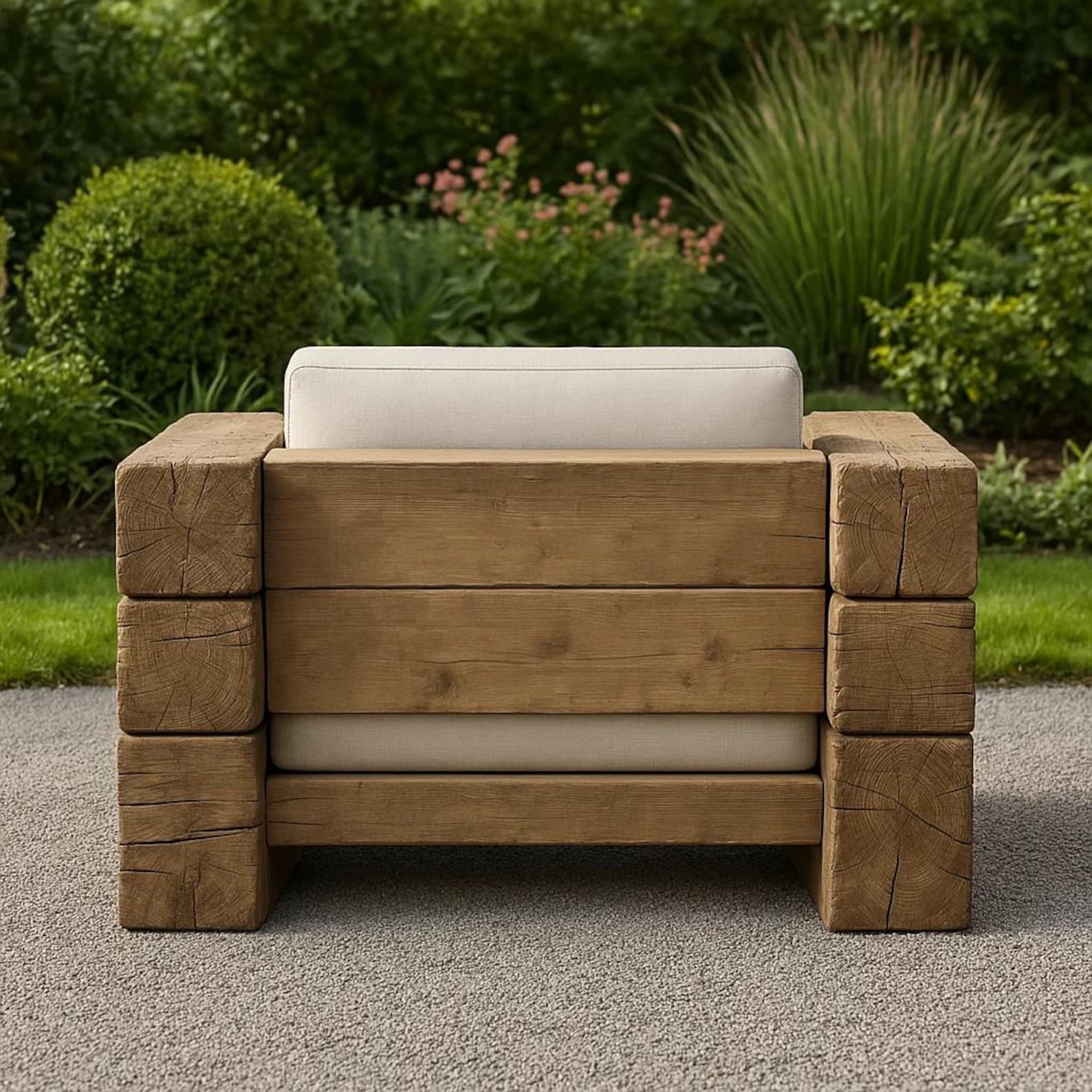 Rustic Wood Sofa Set For Garden Patio And Outdoor Lounge SITHCHR006
