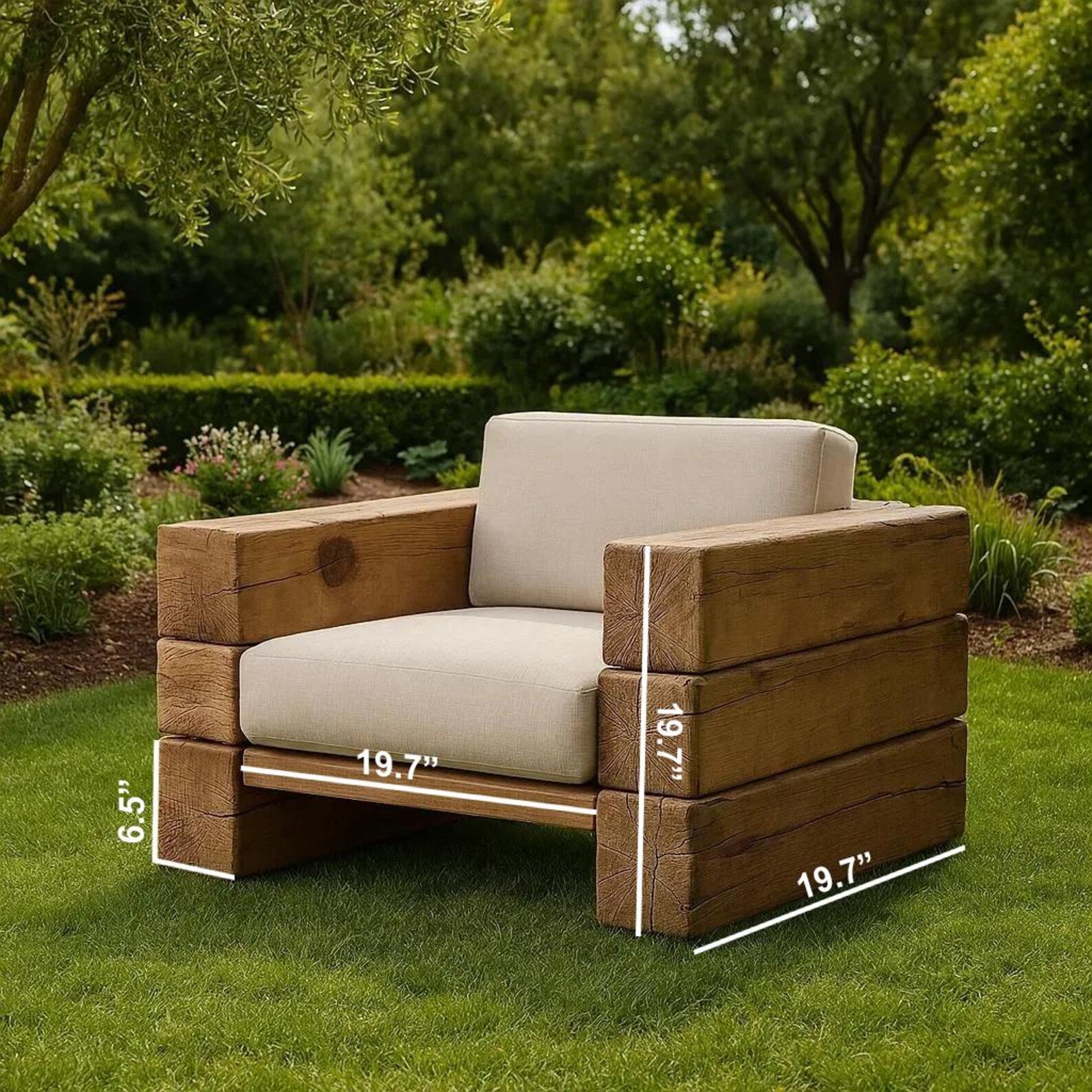 Rustic Wood Sofa Set For Garden Patio And Outdoor Lounge SITHCHR006