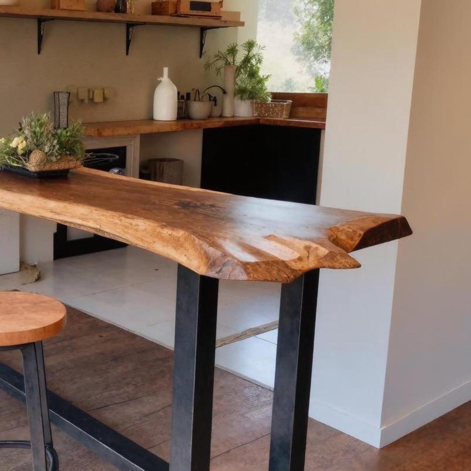 Modern Handmade Live Edge Bar Table For Kitchen Counter, Bar Counter And Dining Nook SITHBTA001