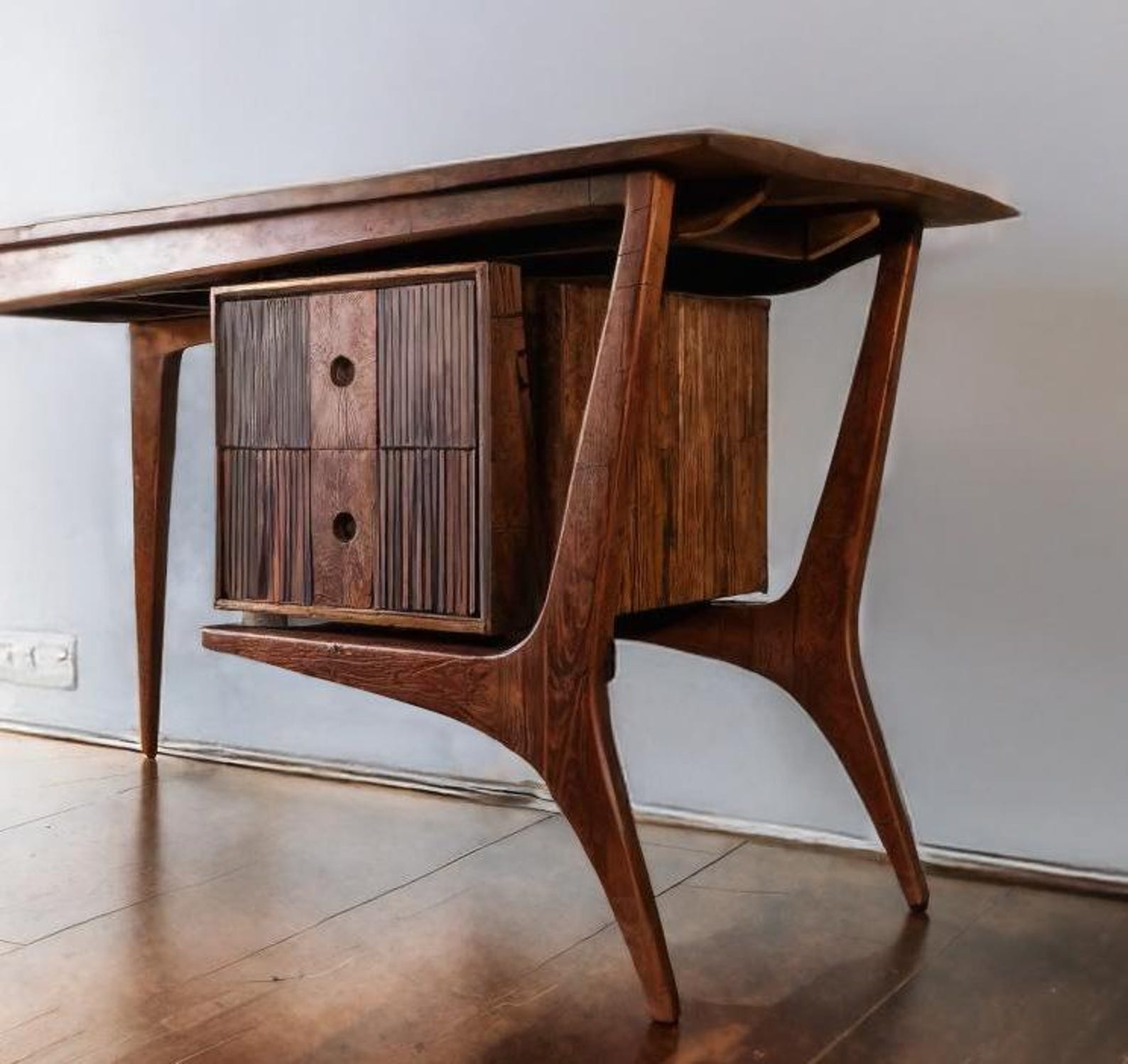Mid Century Wood Desk For Home Office And Study Room SITHDE014