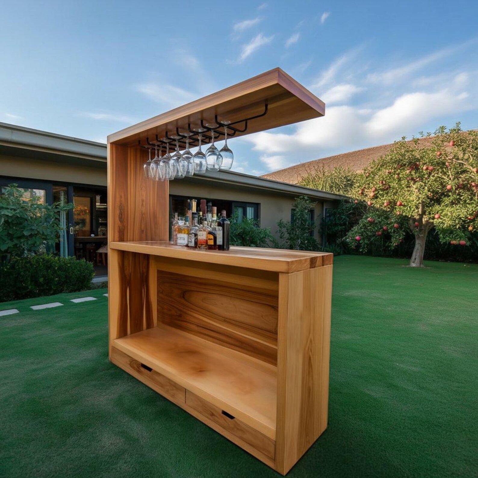 Contemporary Outdoor Bar Cabinet For Backyard Garden And Patio SITHBCA