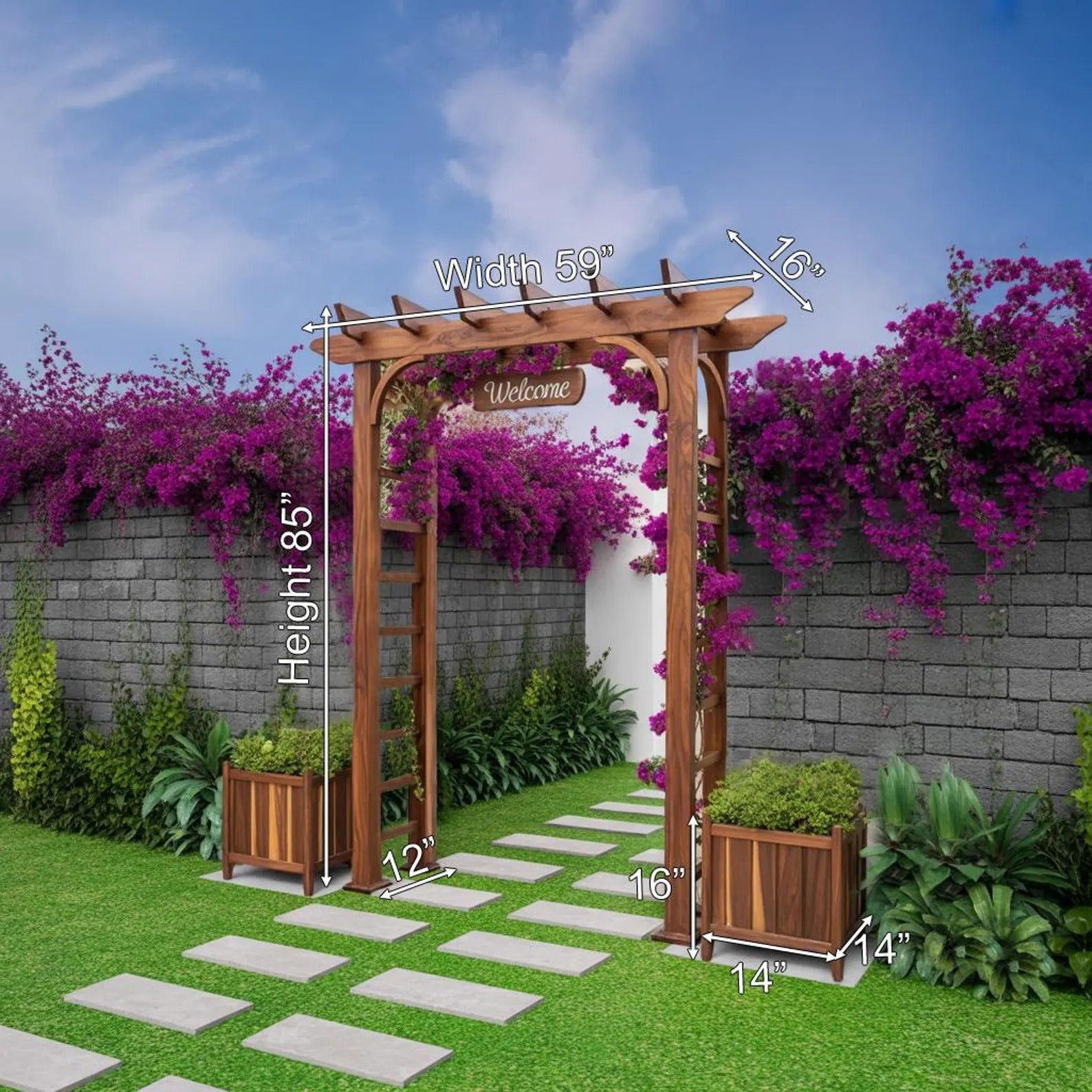 Rustic Garden Arbor Archway For Outdoor Pathway Entrance SITHPER003