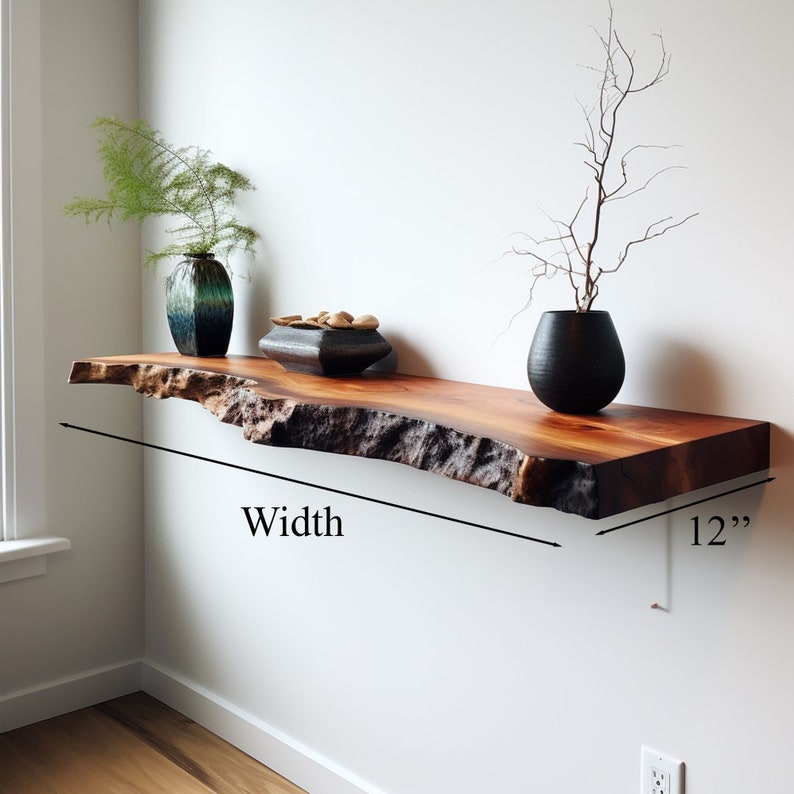Floating Wall Shelf Live Edge SINLFL013