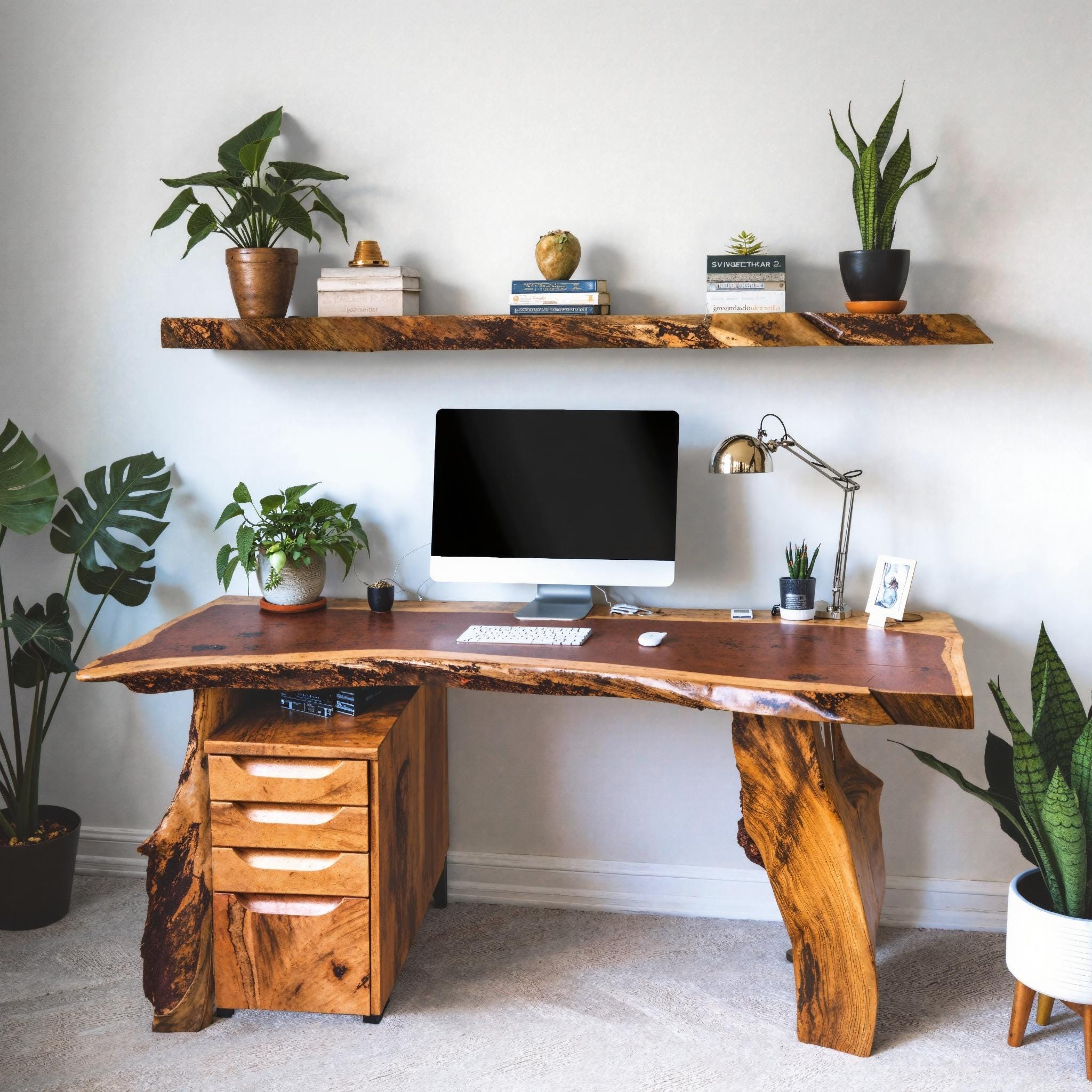 Live Edge Industrial Desk And Rustic Handcrafted Office Desk For Home Office And Creative Workspace SITHDE002