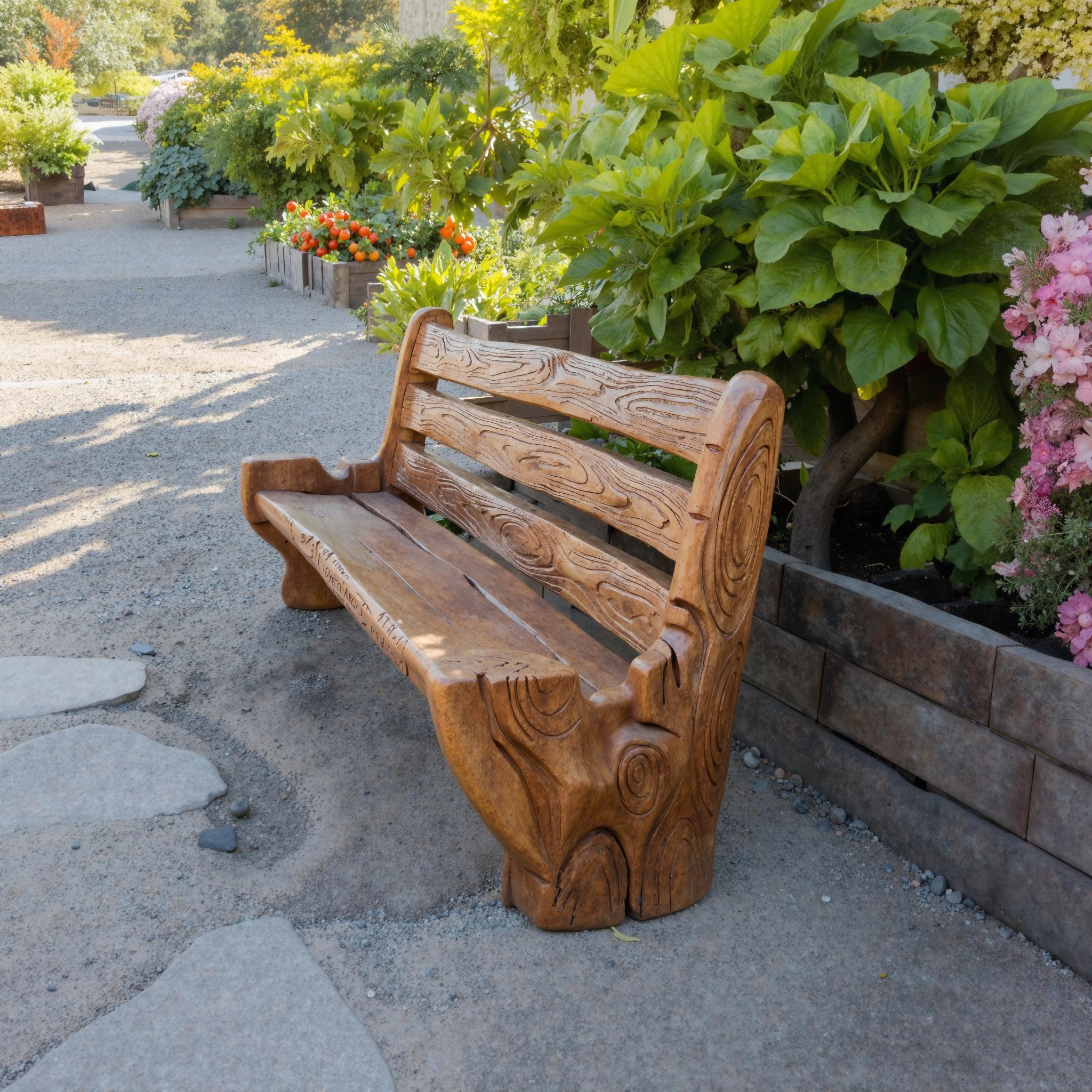 Rustic Solid Wood Bench For Natural Seating In Garden And Patio Spaces SITHBEN005