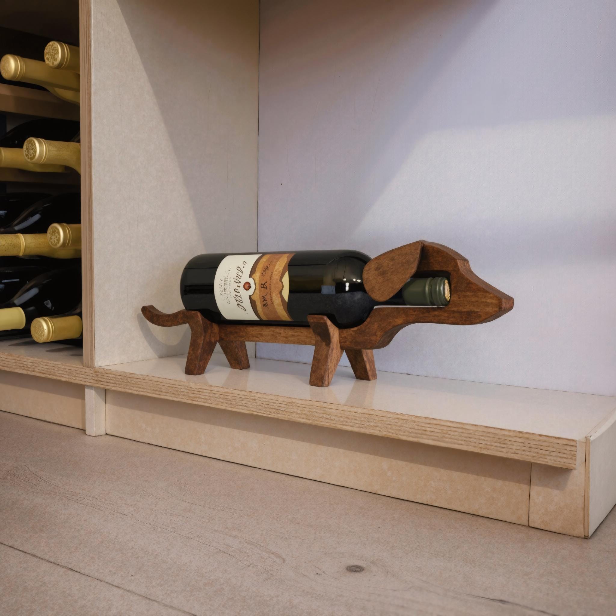 Whimsical Dog Shaped Wine Holder Table Decor SITHWH001