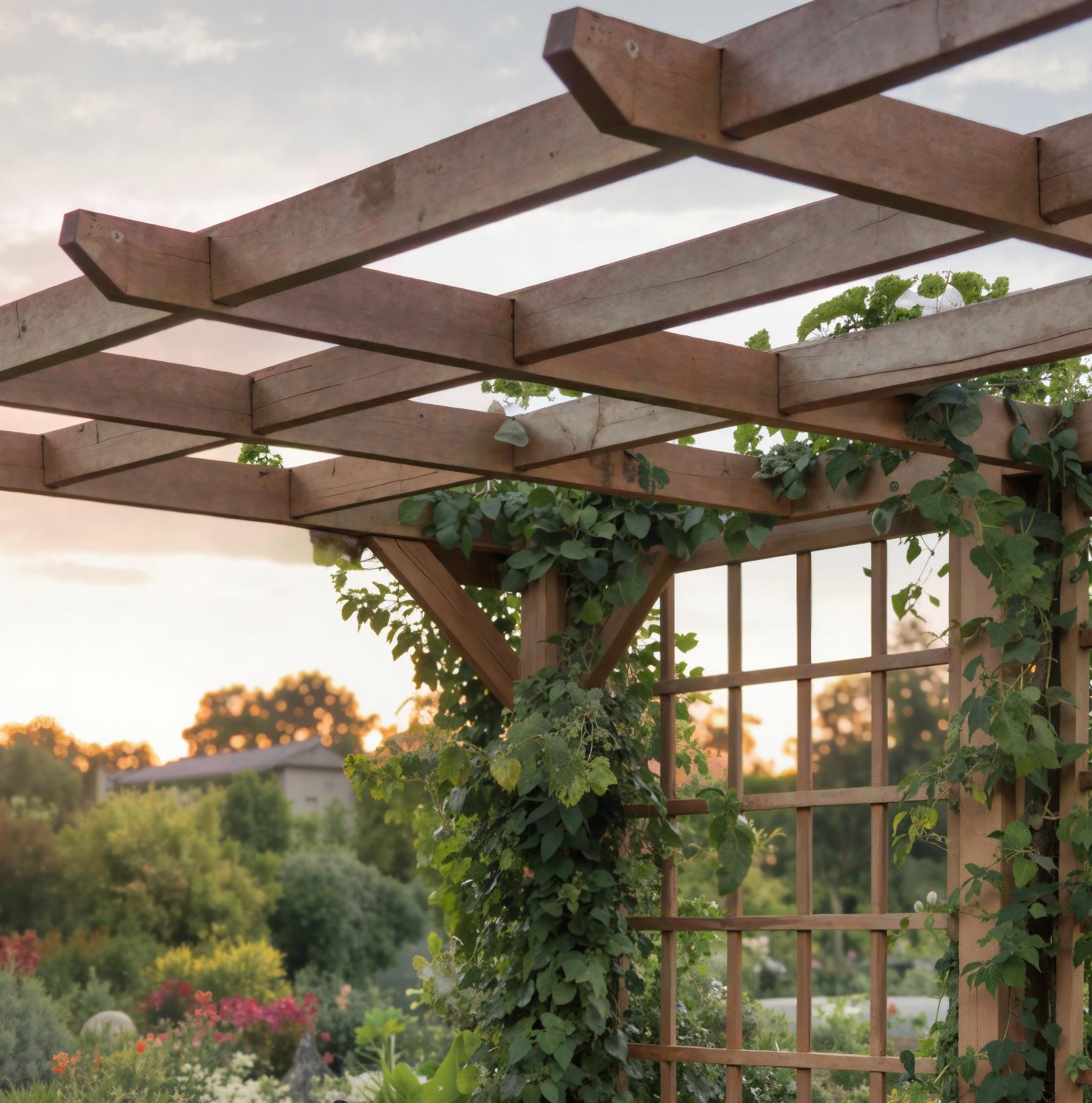 Rustic Handcrafted Outdoor Garden Seating And Trellis For Patio Or Yard SITHPER001