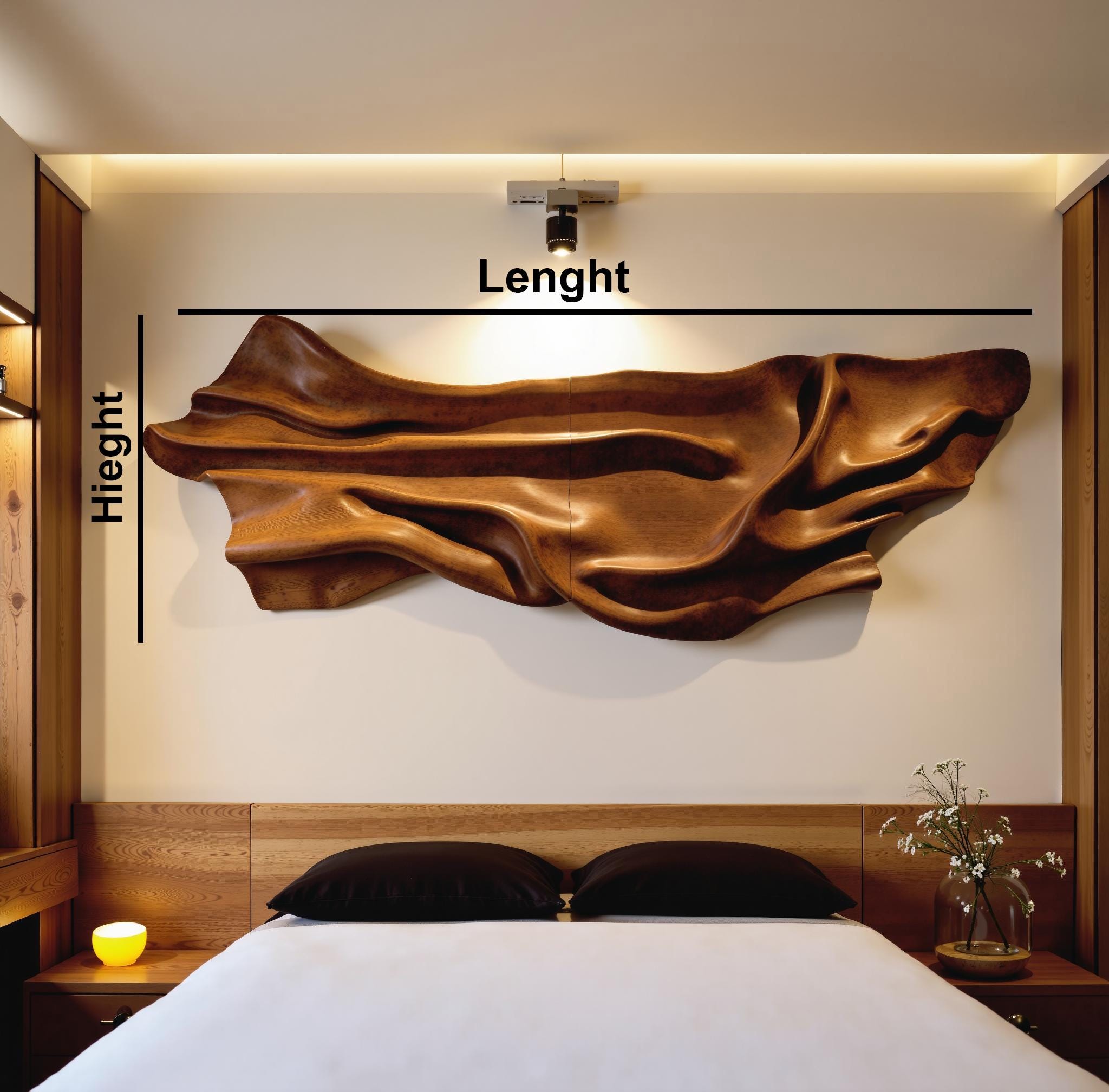Modern Wooden Wall Sculpture For Bedroom Living Room Decor SITHWA007