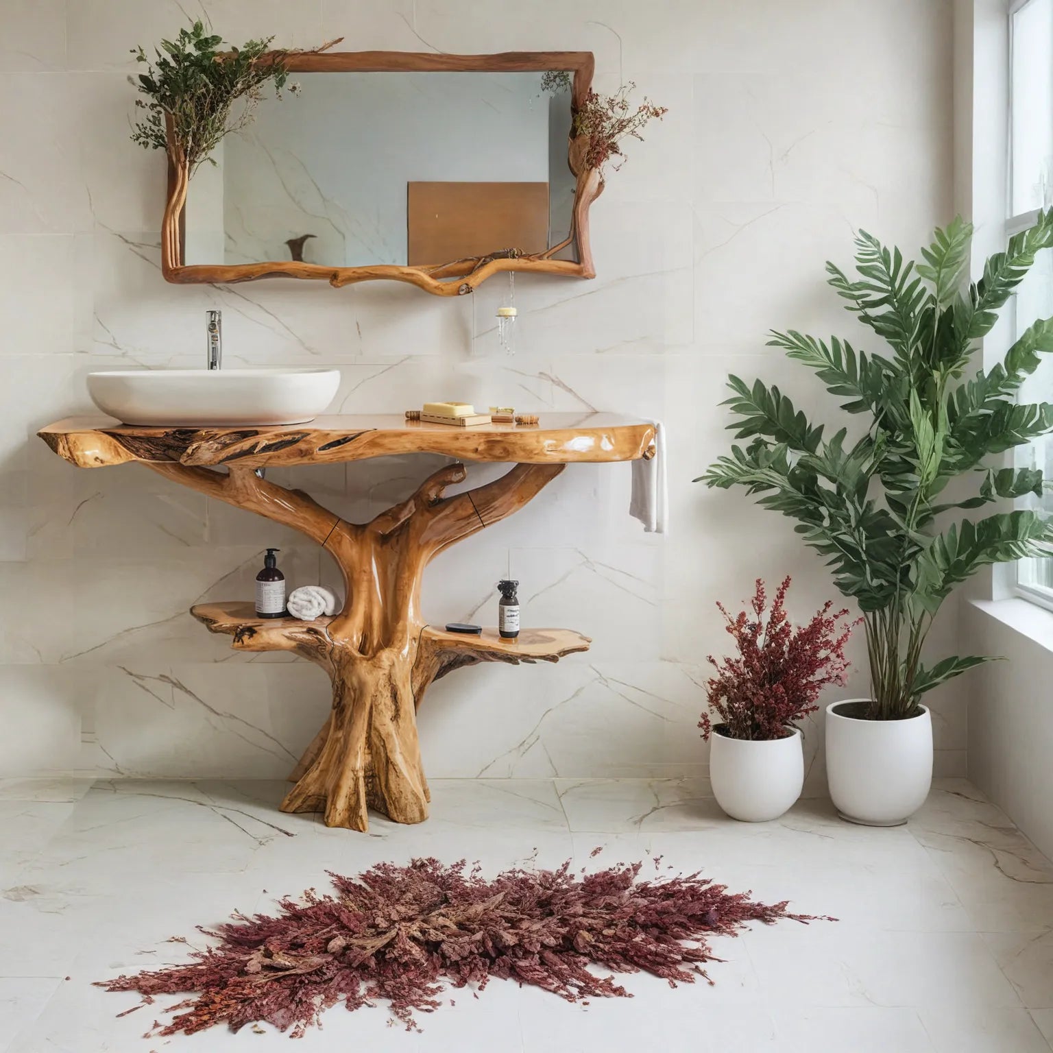 Handcrafted Wood Vanity Bathroom SILDTBRV007