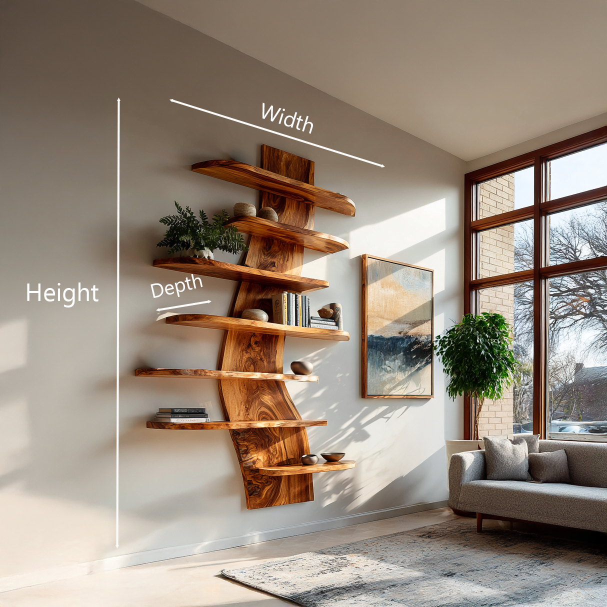 Artistic Wood Wall Bookshelf For Modern Interiors RTTHTTBS071