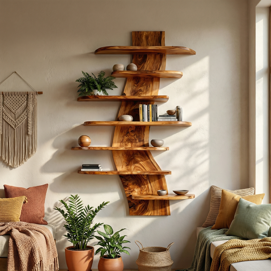 Artistic Wood Wall Bookshelf For Modern Interiors RTTHTTBS071