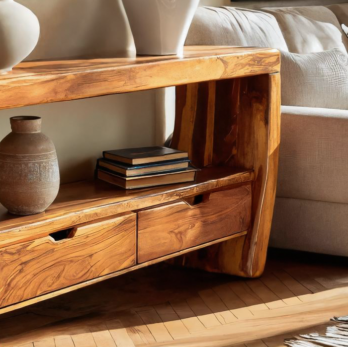 Modern Console Table Curved For Living Room Decor RTTHTTCS015
