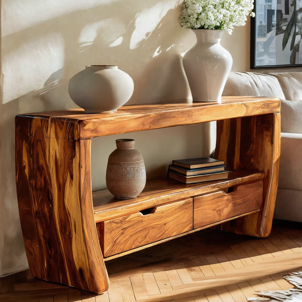 Modern Console Table Curved For Living Room Decor RTTHTTCS015