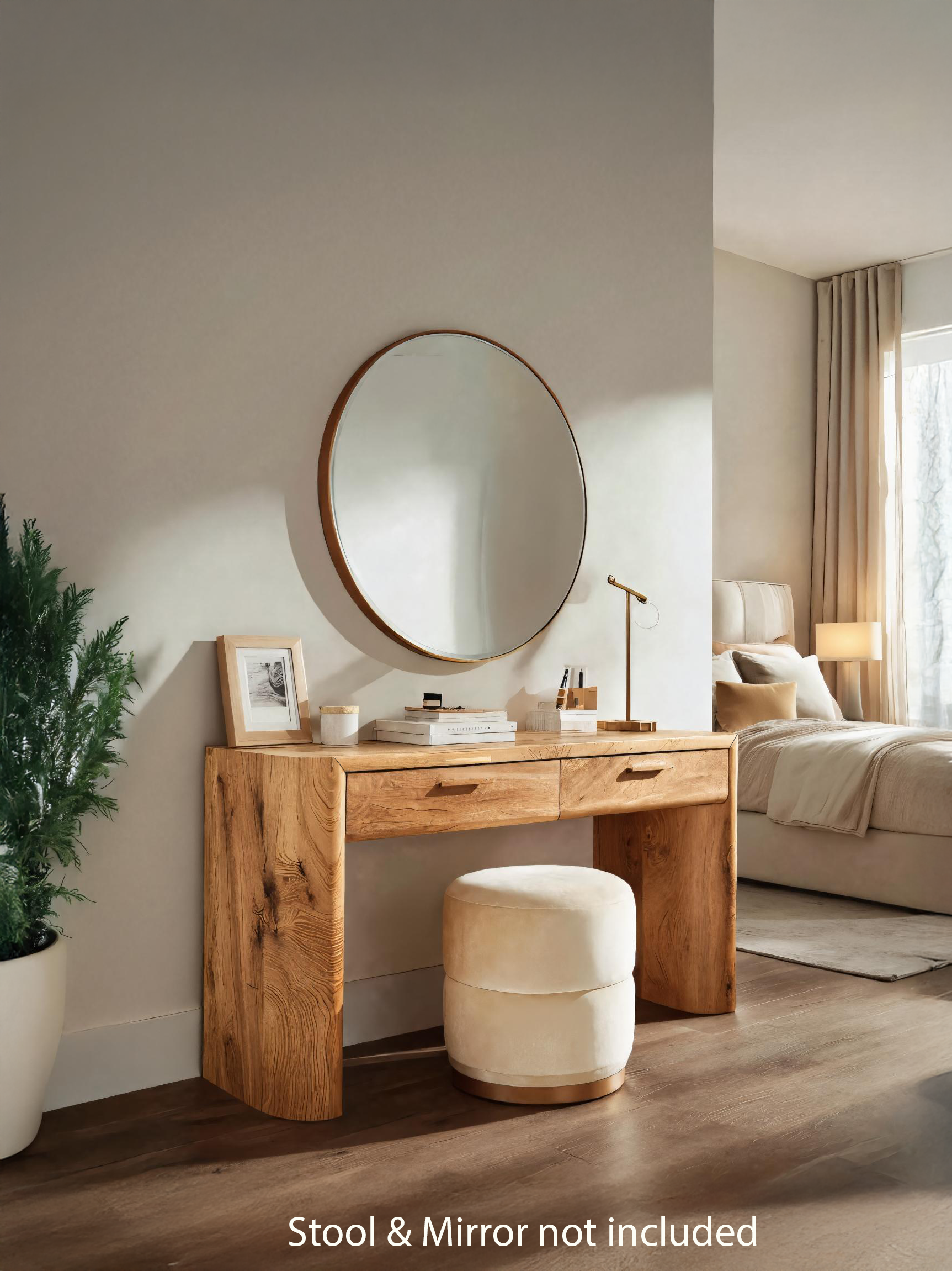 Modern Minimalist Wooden Vanity With Drawers For Bedroom SITHTTMV001