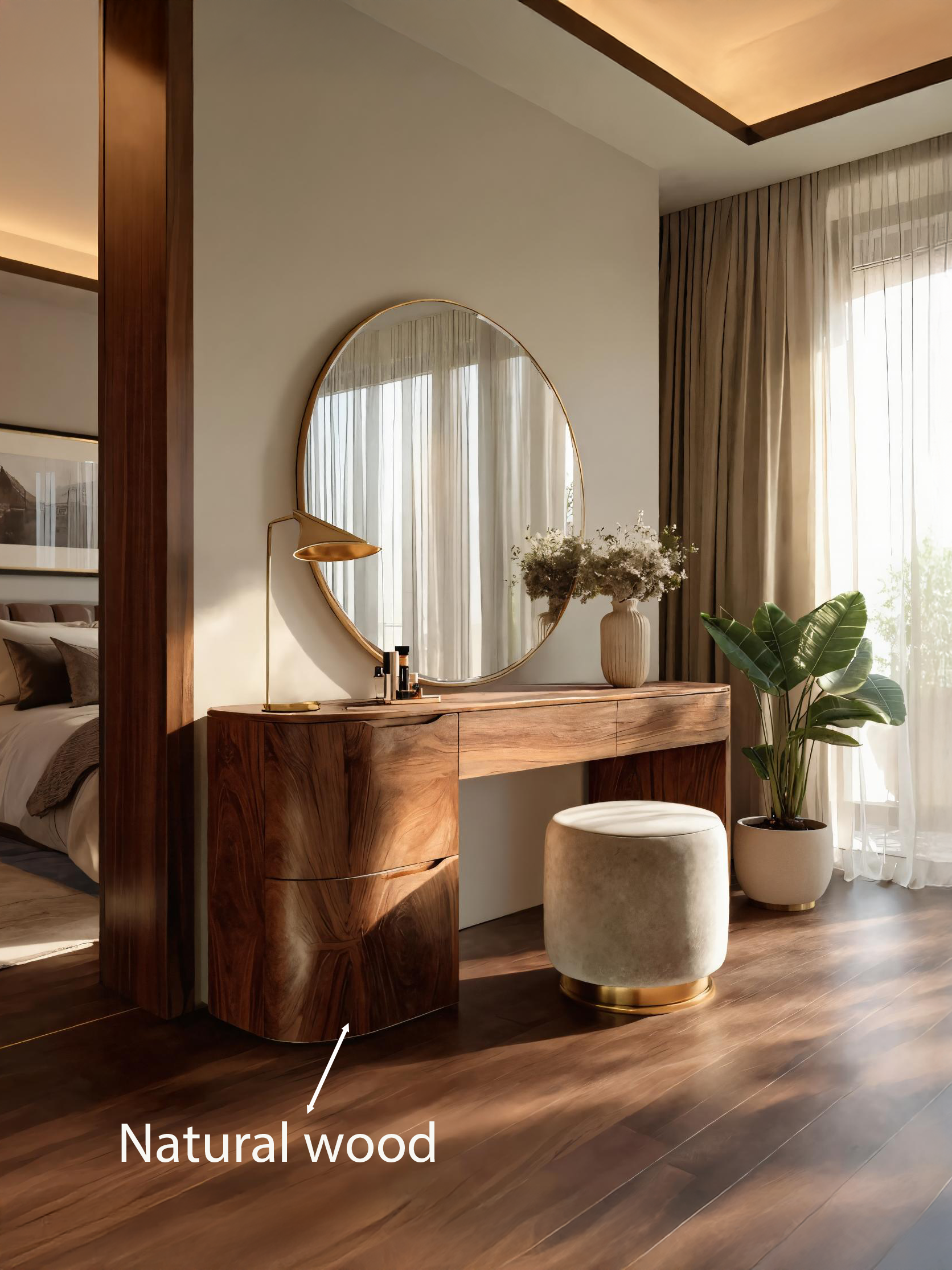 Modern Handmade Vanity Table With Drawers For Bedroom SITHTTMV003