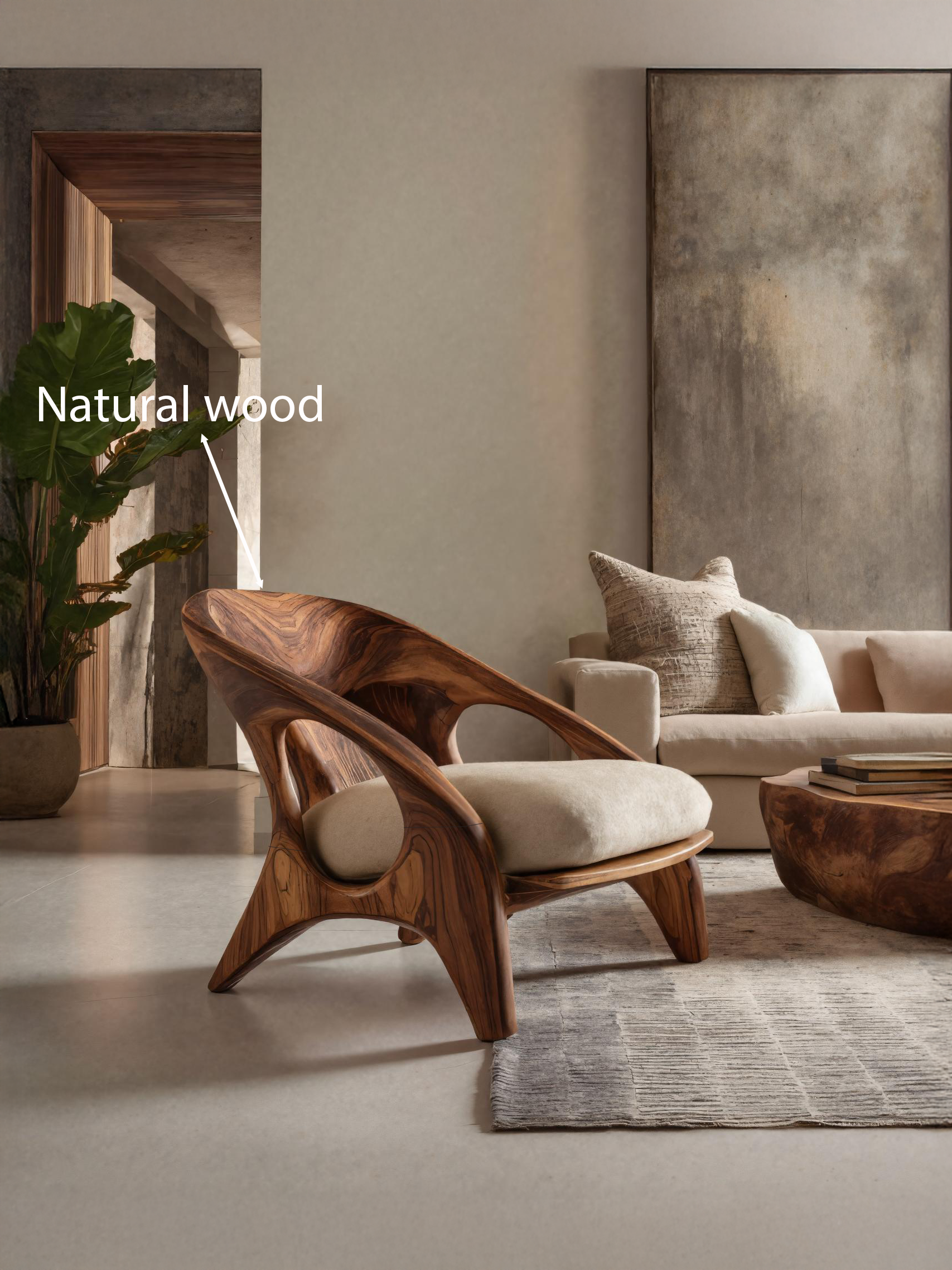 Modern Sculptural Accent Chair For Living Room SITHTTACC001