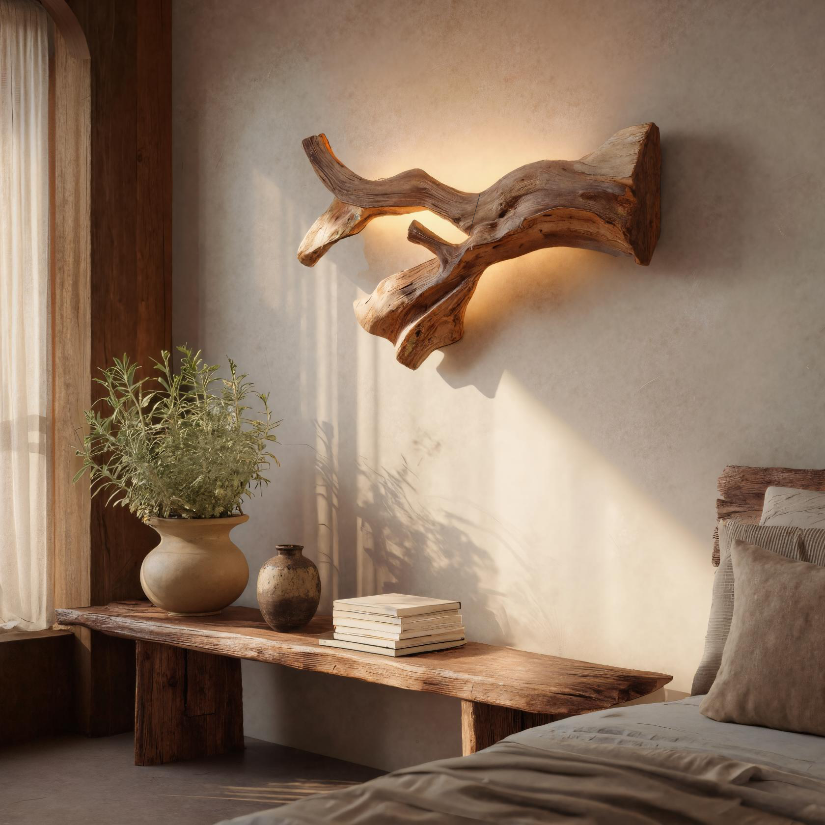 Rustic Natural Wall Lamp For Hallway SITHTTLAM021