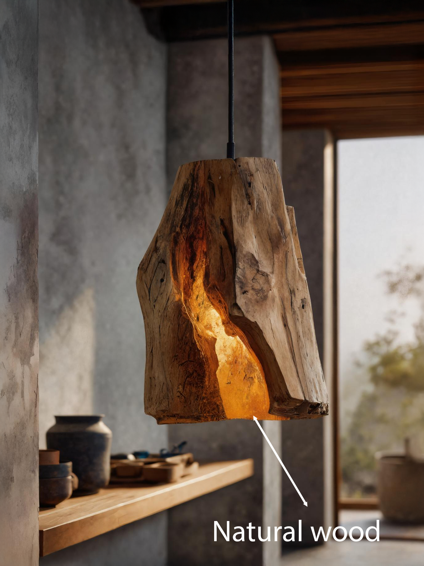 Rustic Organic Pendant Light For Dining Room SITHTTCE001