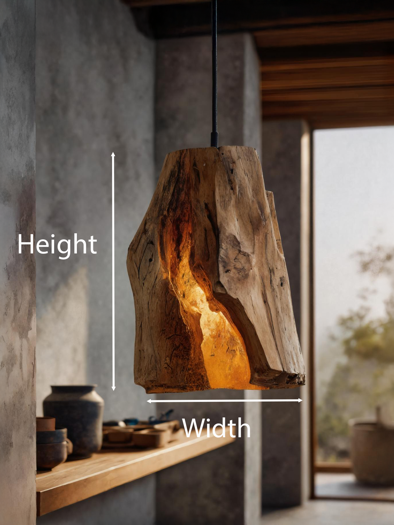 Rustic Organic Pendant Light For Dining Room SITHTTCE001
