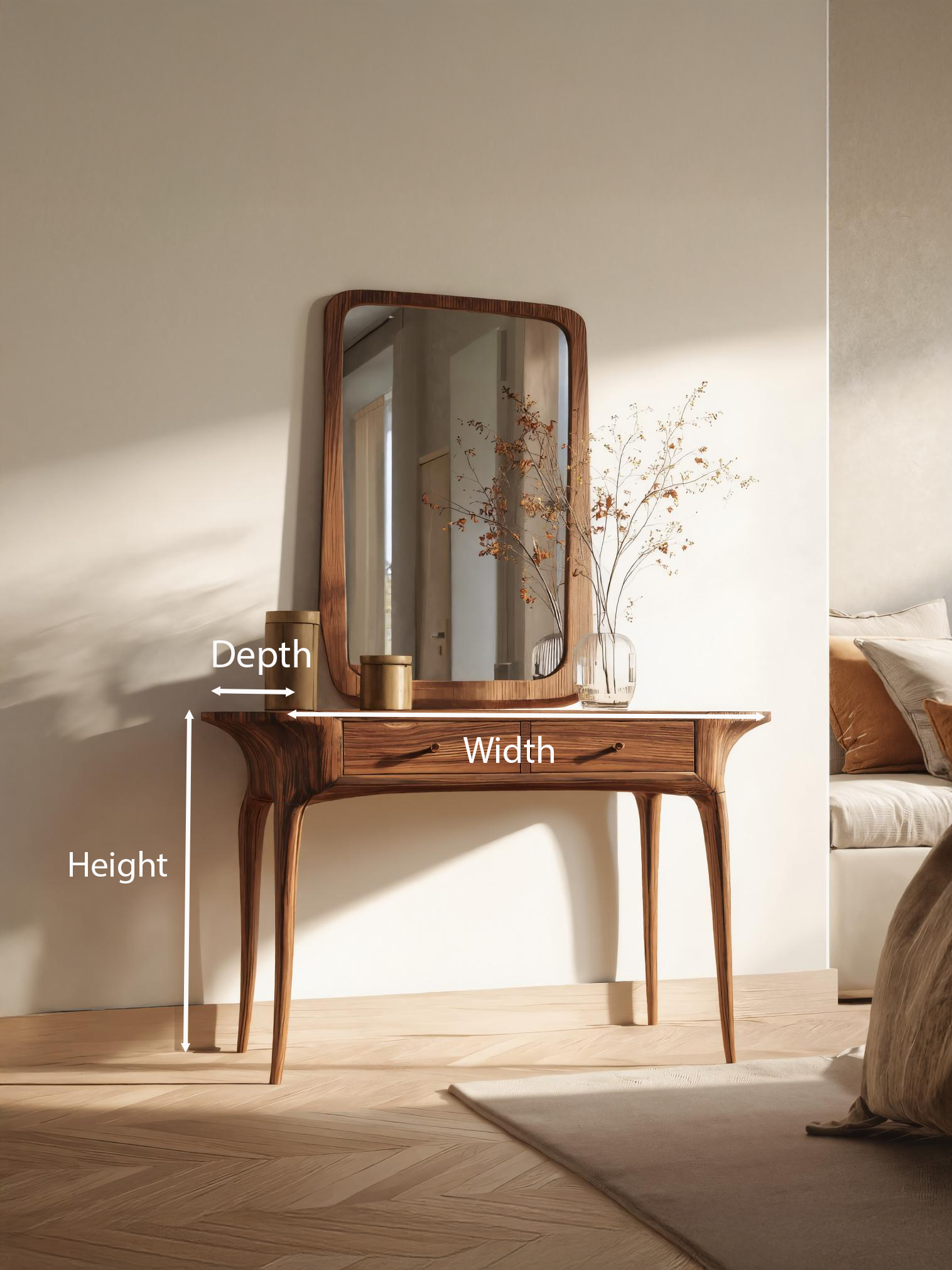 Elegant Handmade Vanity Table With Drawers For Bedroom SITHTTMV017