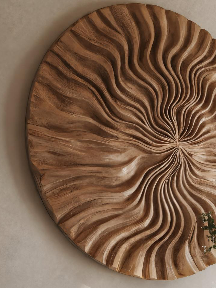 Round Wall Art With Wave Design For Entryway SITHTTWA023