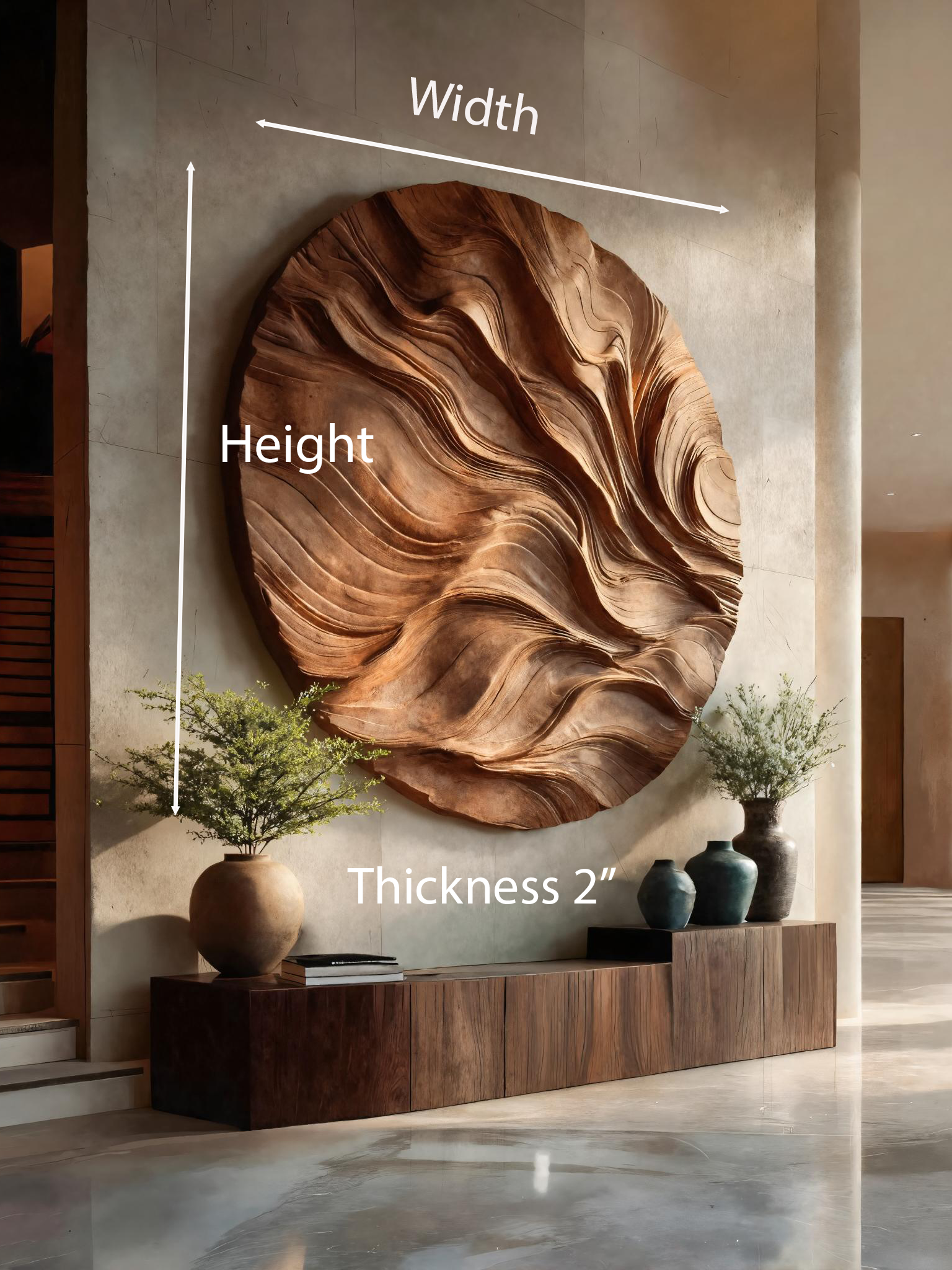 Round Carved Wall Sculpture For Living Room SITHTTWA024