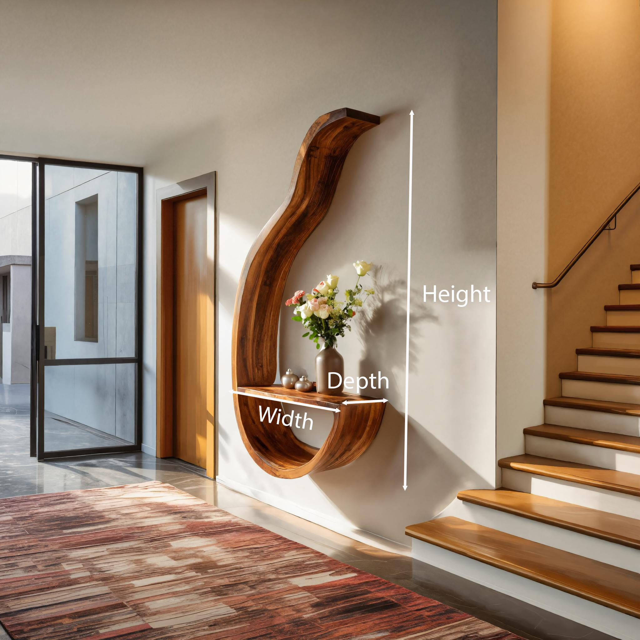 Modern Curved Floating Shelf For Home Interior RTTHTTFL015