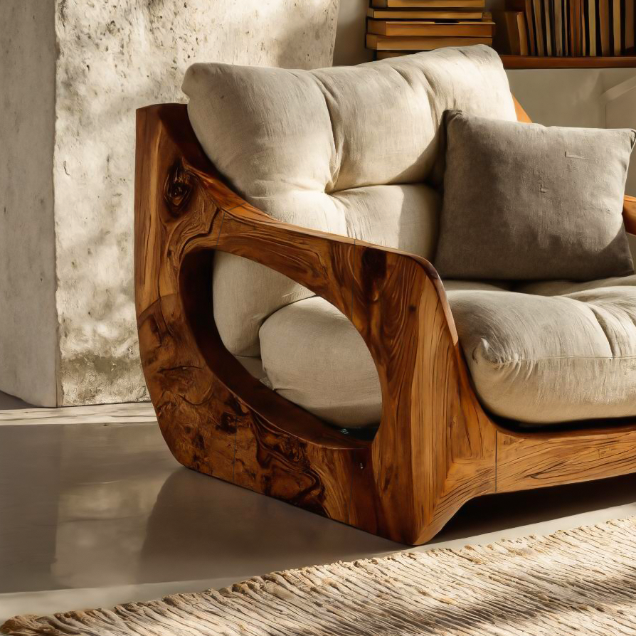 Modern Organic Lounge Seating With Carved Form For Living Room RTTHTTACC010