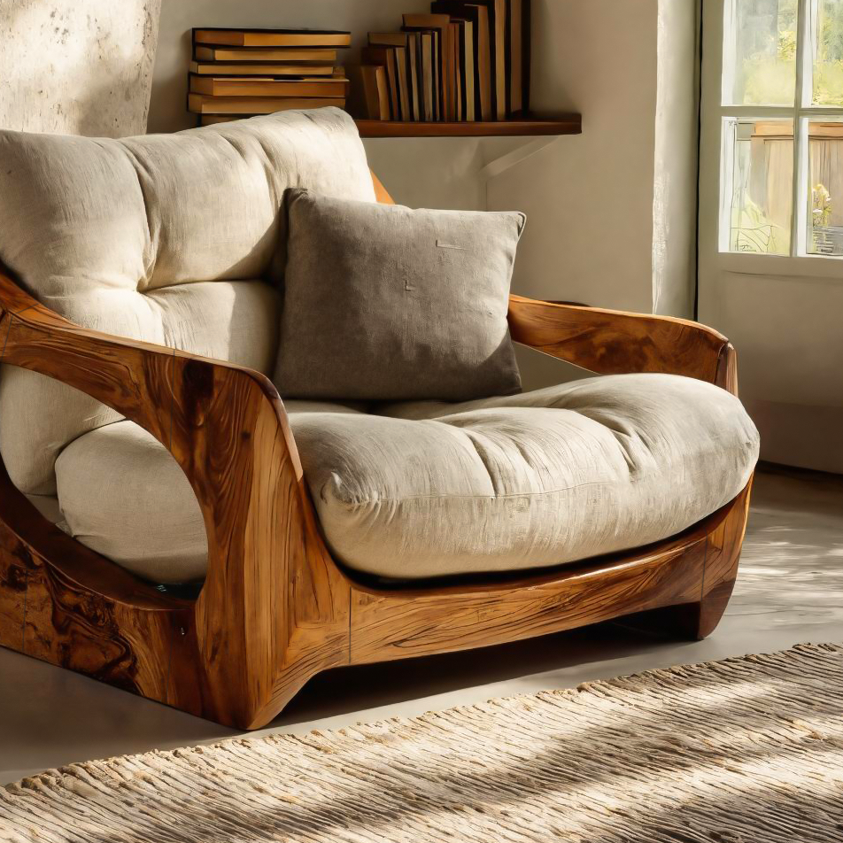 Modern Organic Lounge Seating With Carved Form For Living Room RTTHTTACC010