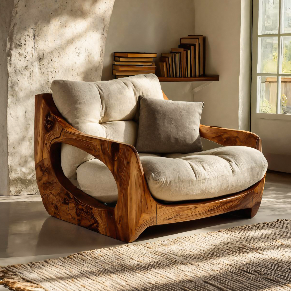 Modern Organic Lounge Seating With Carved Form For Living Room RTTHTTACC010