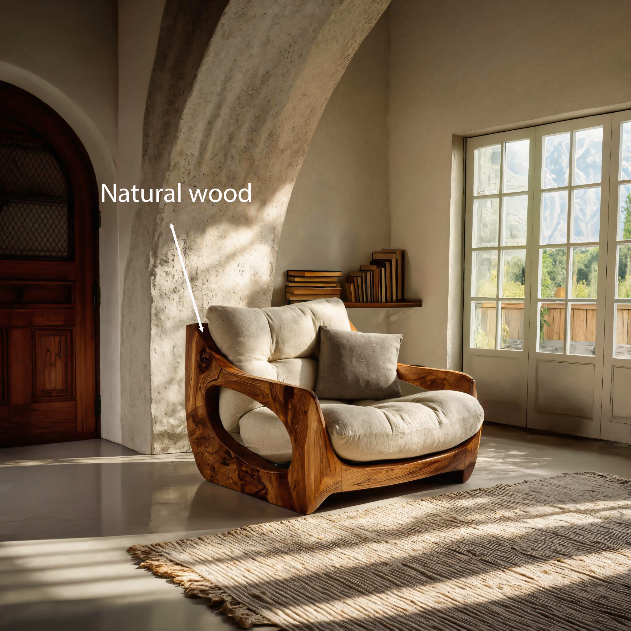 Modern Organic Lounge Seating With Carved Form For Living Room RTTHTTACC010