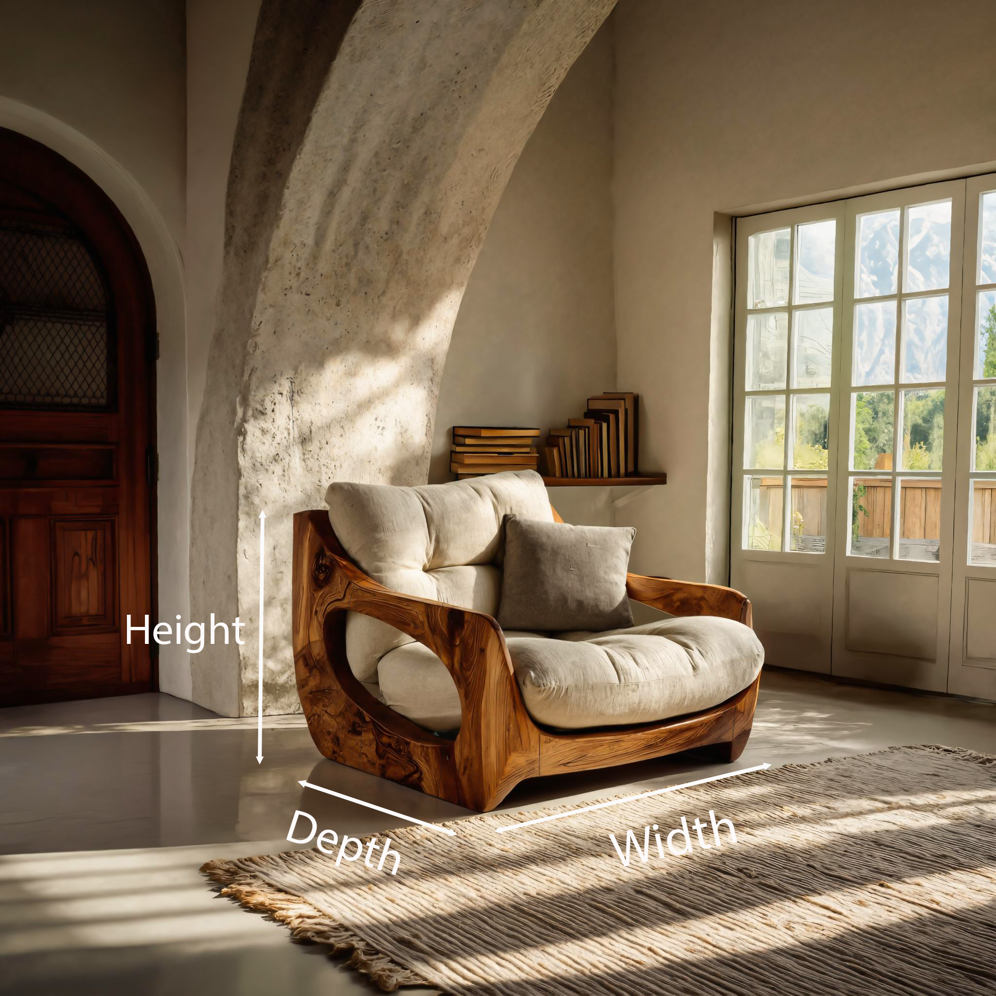 Modern Organic Lounge Seating With Carved Form For Living Room RTTHTTACC010