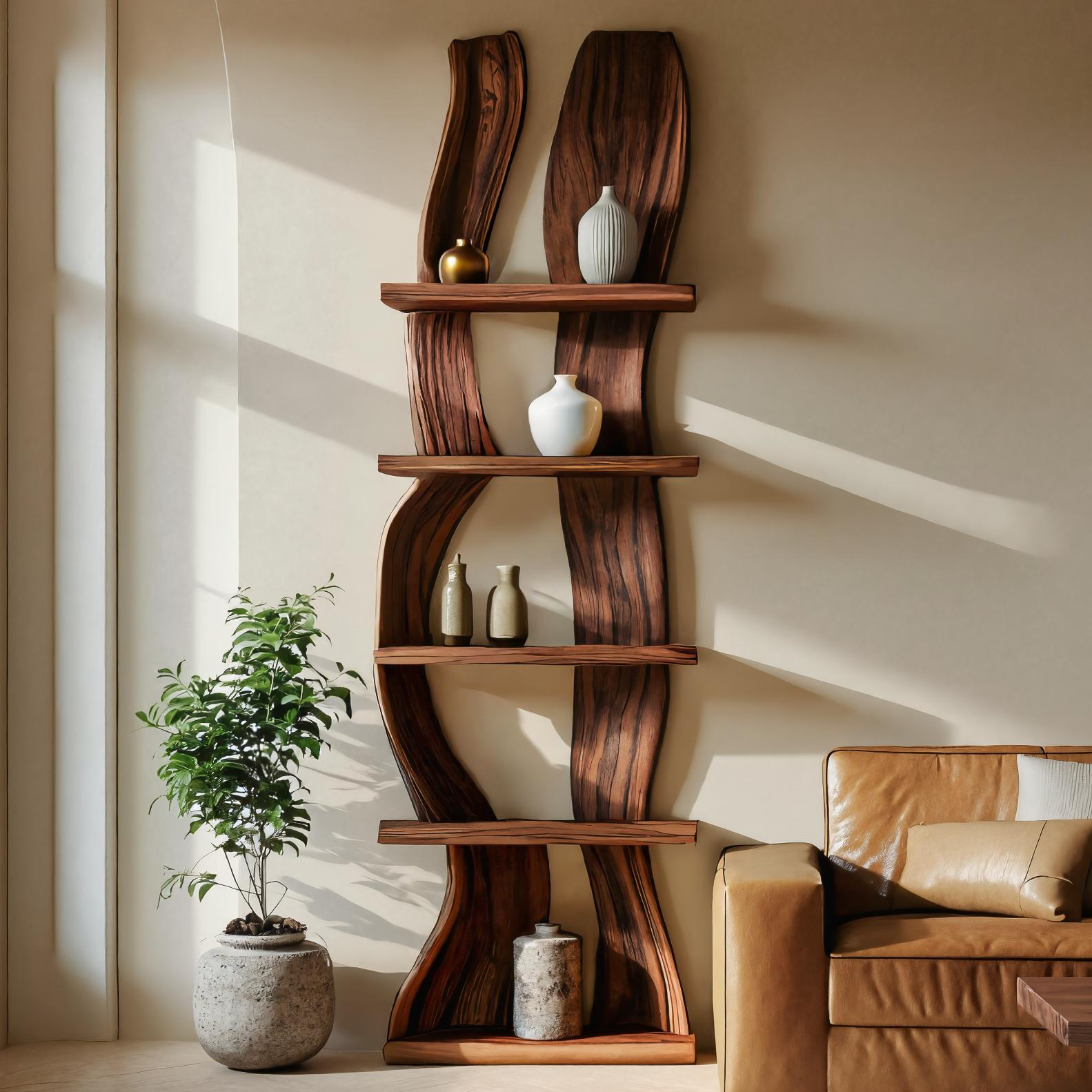 Contemporary Curved Floating Shelf For Living Room Decor RTTHTTFL023