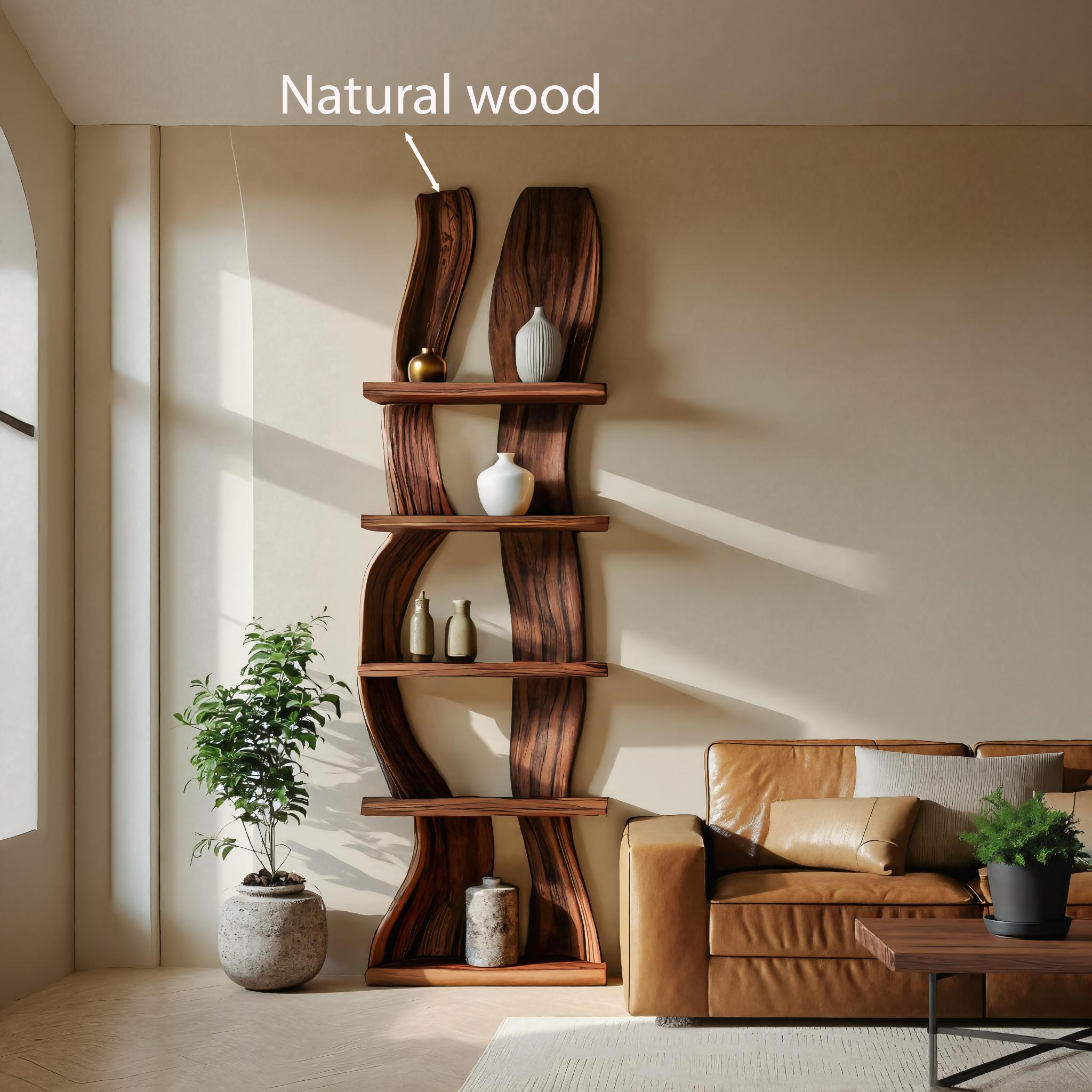 Contemporary Curved Floating Shelf For Living Room Decor RTTHTTFL023