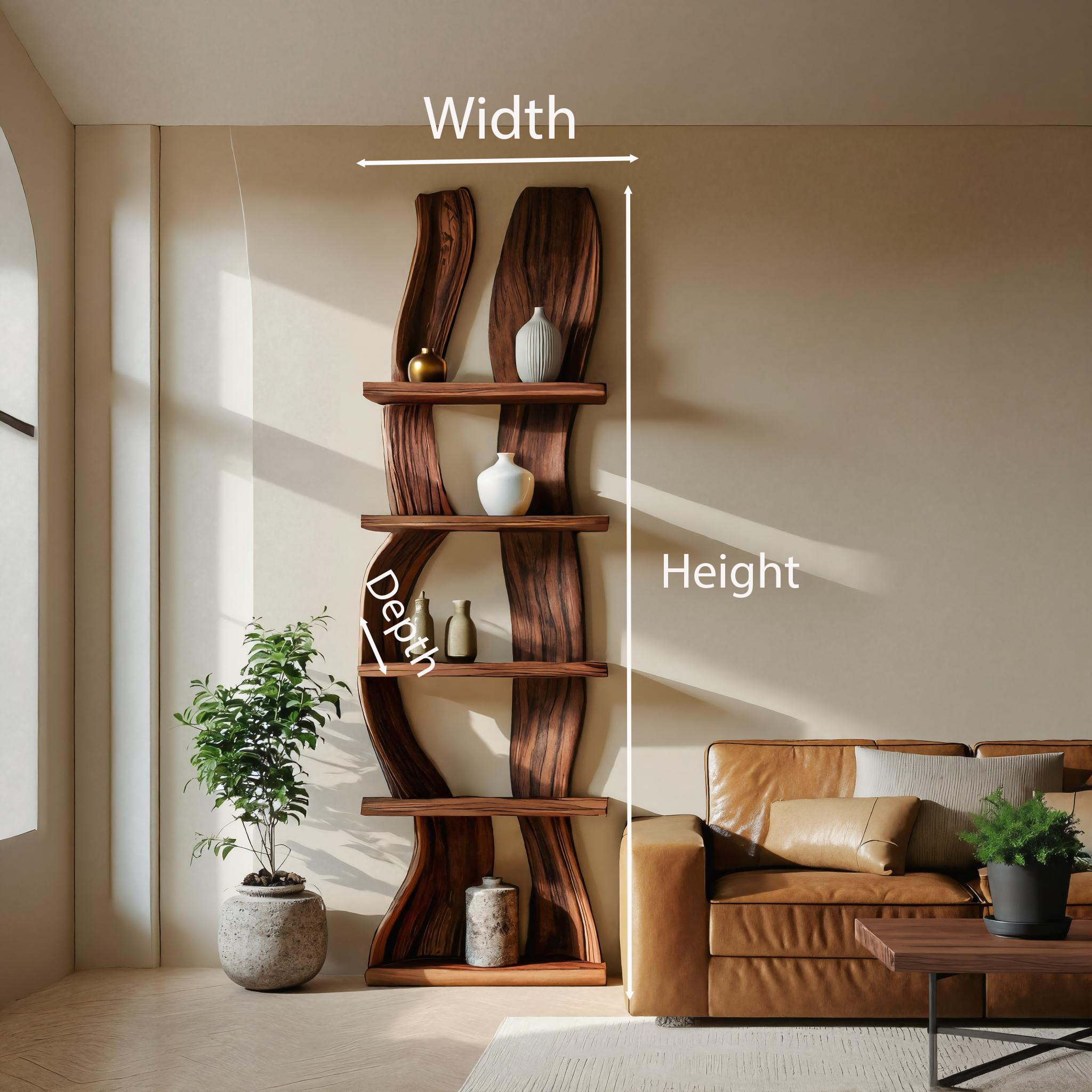 Contemporary Curved Floating Shelf For Living Room Decor RTTHTTFL023