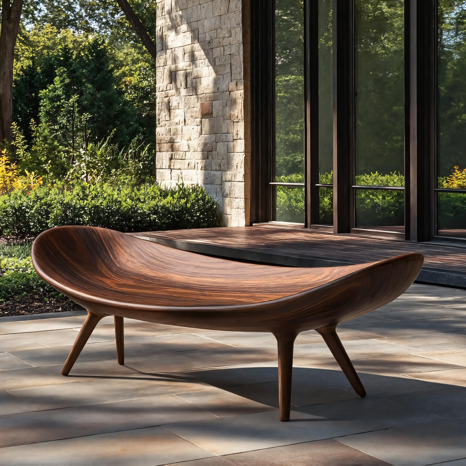 Sculptural Outdoor Bench For Garden Or Relaxed Spaces RTTHTTGDB004