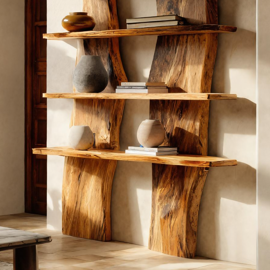 Modern Sculptural Floating Shelf Curved For Living Room Decoration RTTHTTFL028