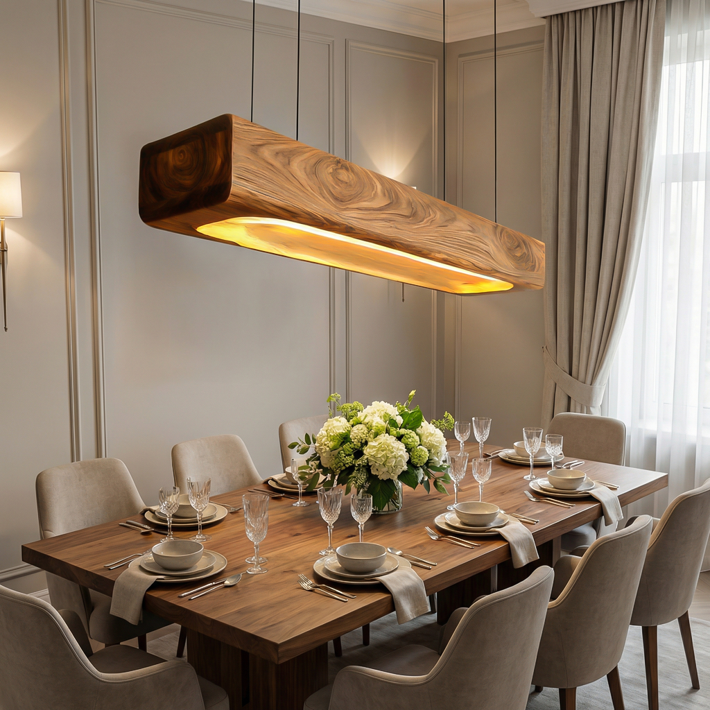 Organic Sculptural Wooden Hanging Light For Dining Room RTTHTTCE006