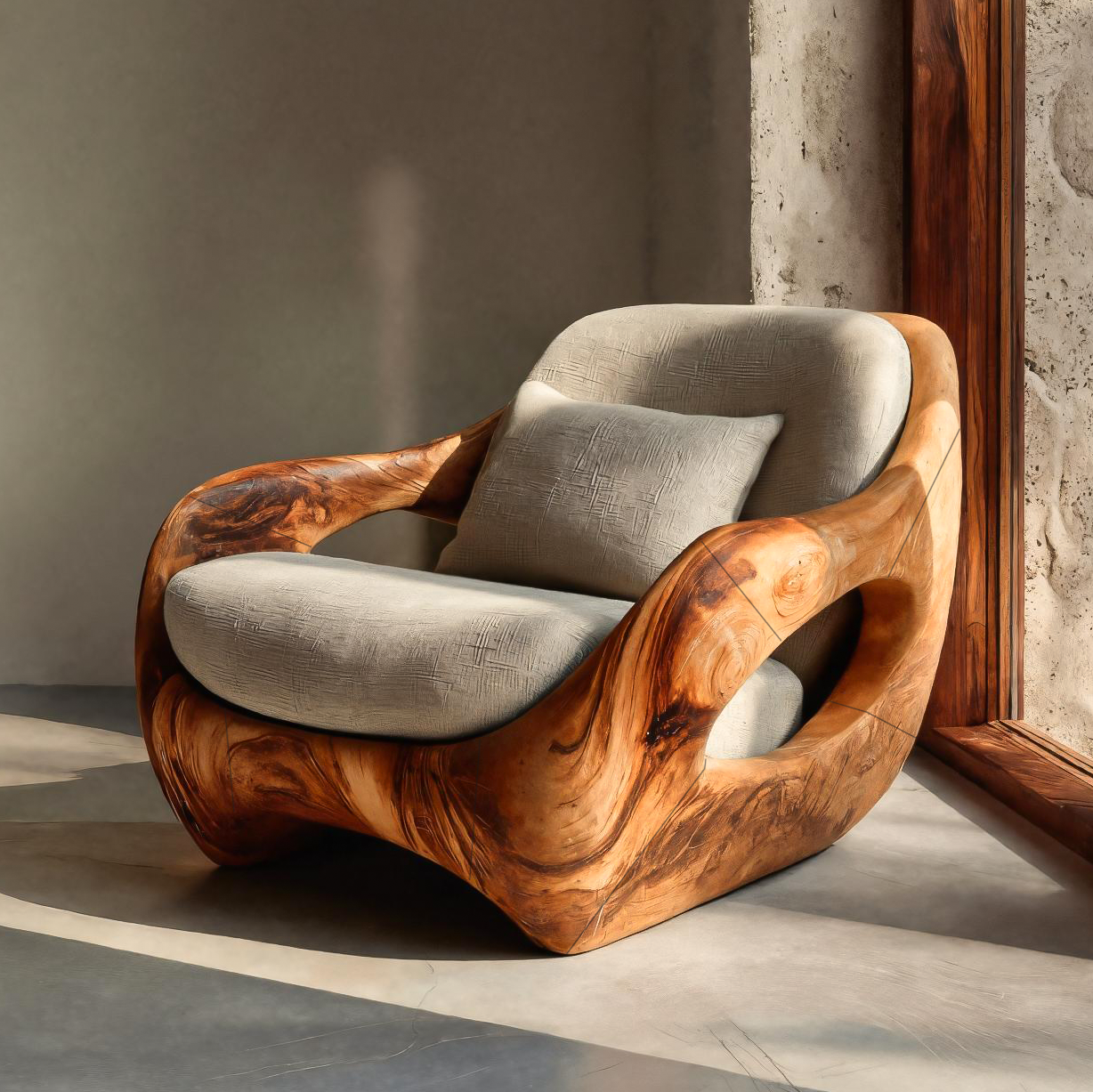 Artistic Organic Lounge Seating Open Carved Frame For Living Room RTTHTTACC012