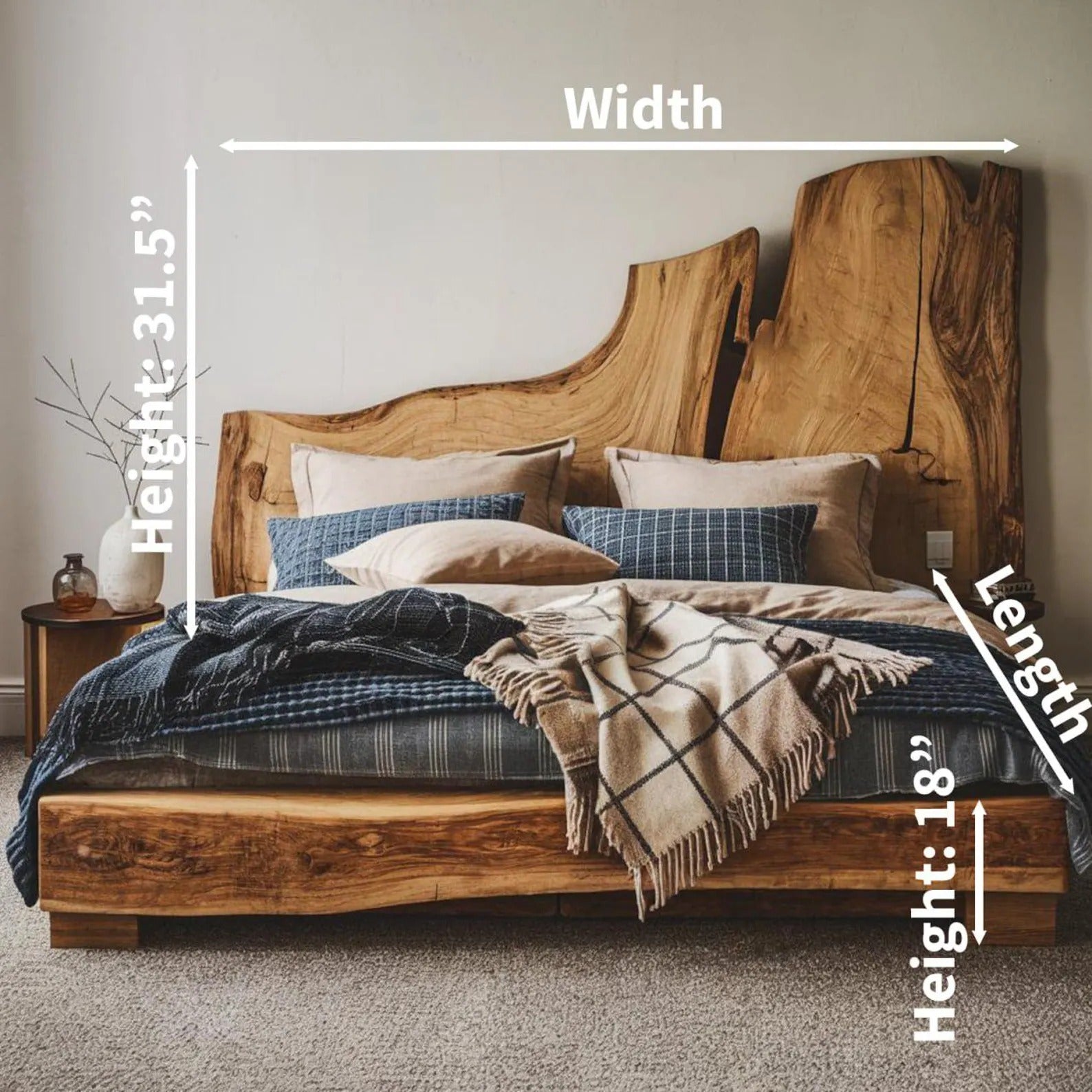 Rustic Live Edge Headboard For Unique Bedroom Decor SITHWO010