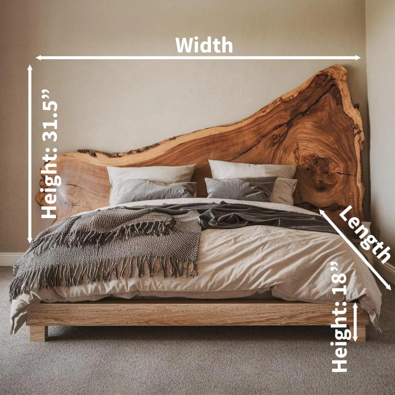 Rustic Live Edge Headboard For Unique Bedrooms SITHWO009
