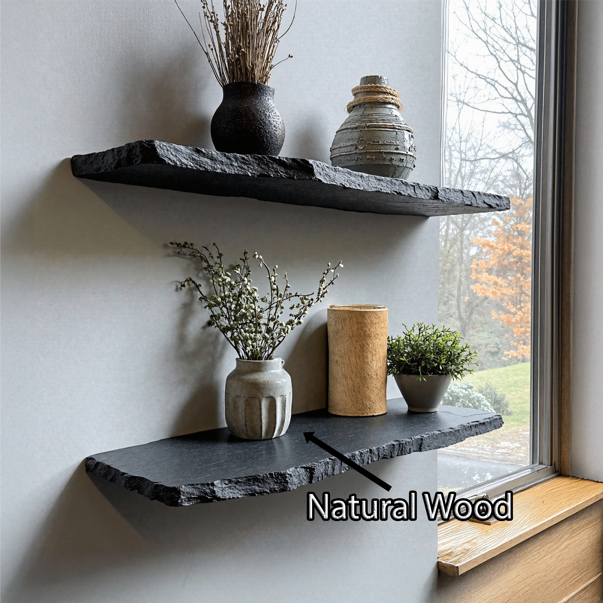Wall-Mounted Shelving Black Wall Shelf Decorations SILDTFL123