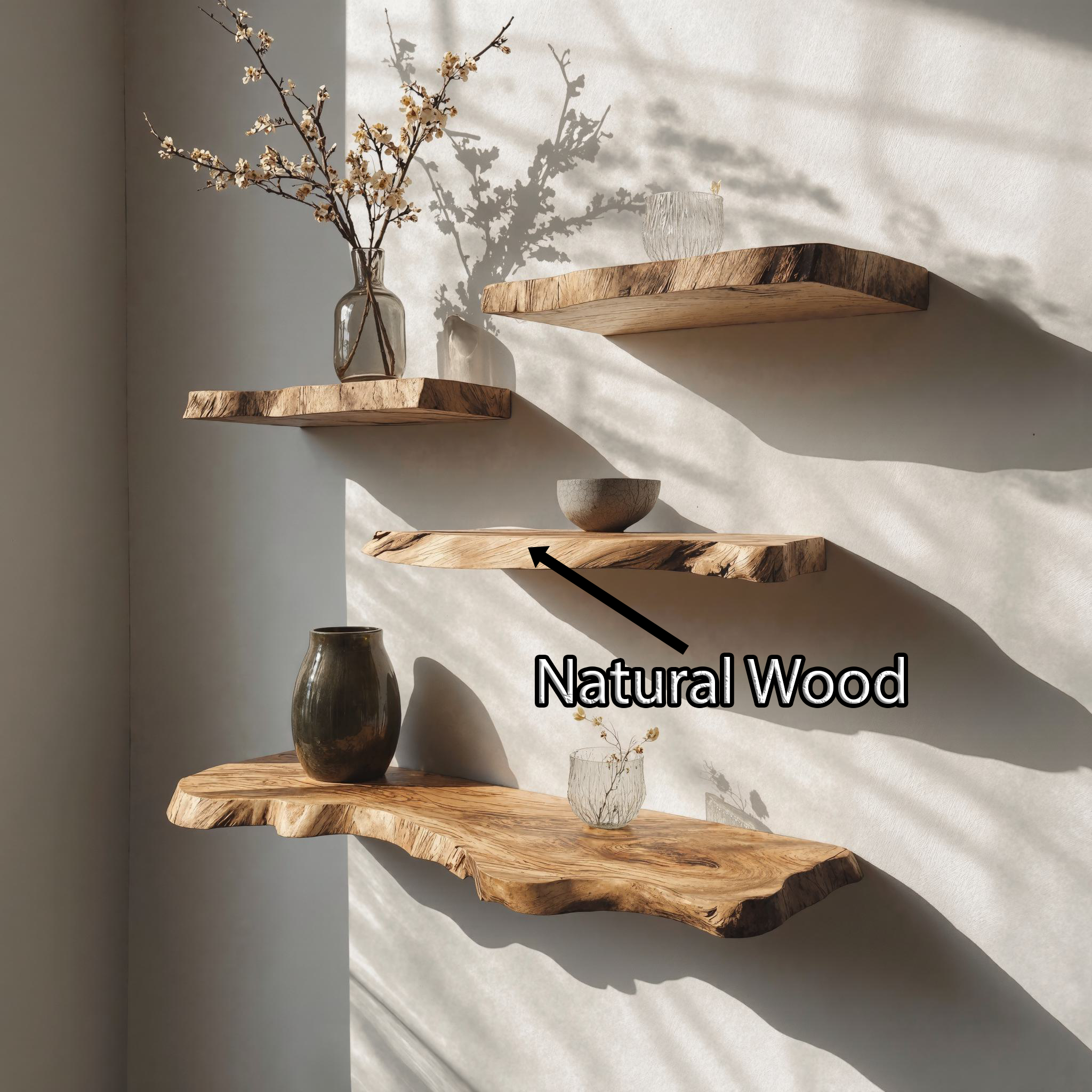 Farmhouse Rustic Wooden Floating Shelf For Dining Room Display SILDTFL136