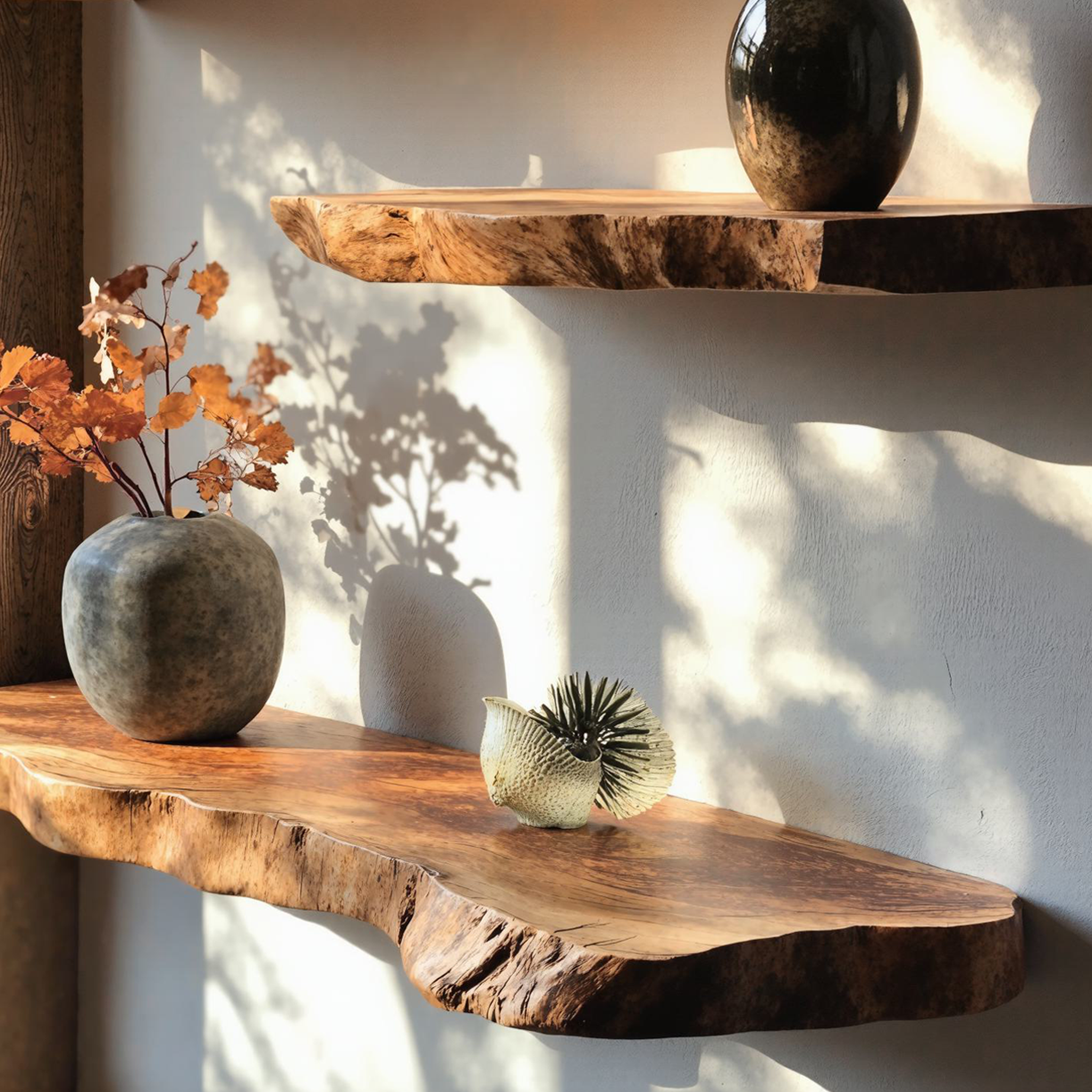 Live Edge Floating Corner Wall Shelves SILDTFL034